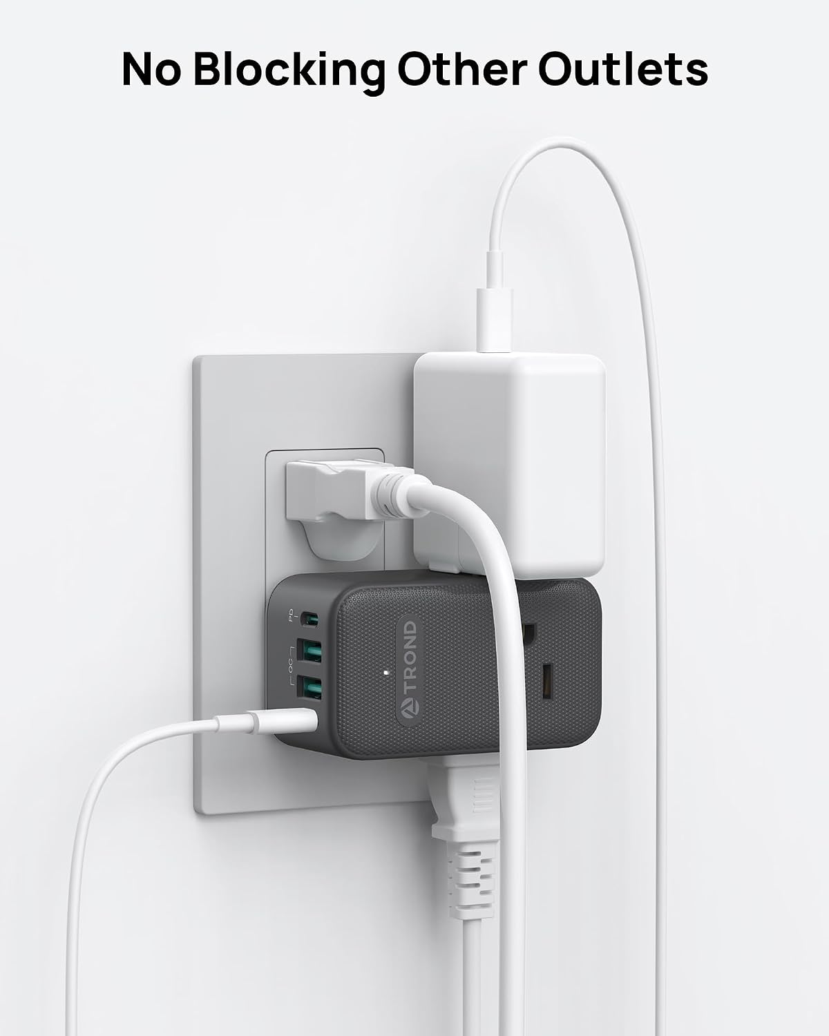 Detalle 2 de TROND TD-EA-US24S Outlet Extender 2-Pack with 3 AC Outlets and USB-C