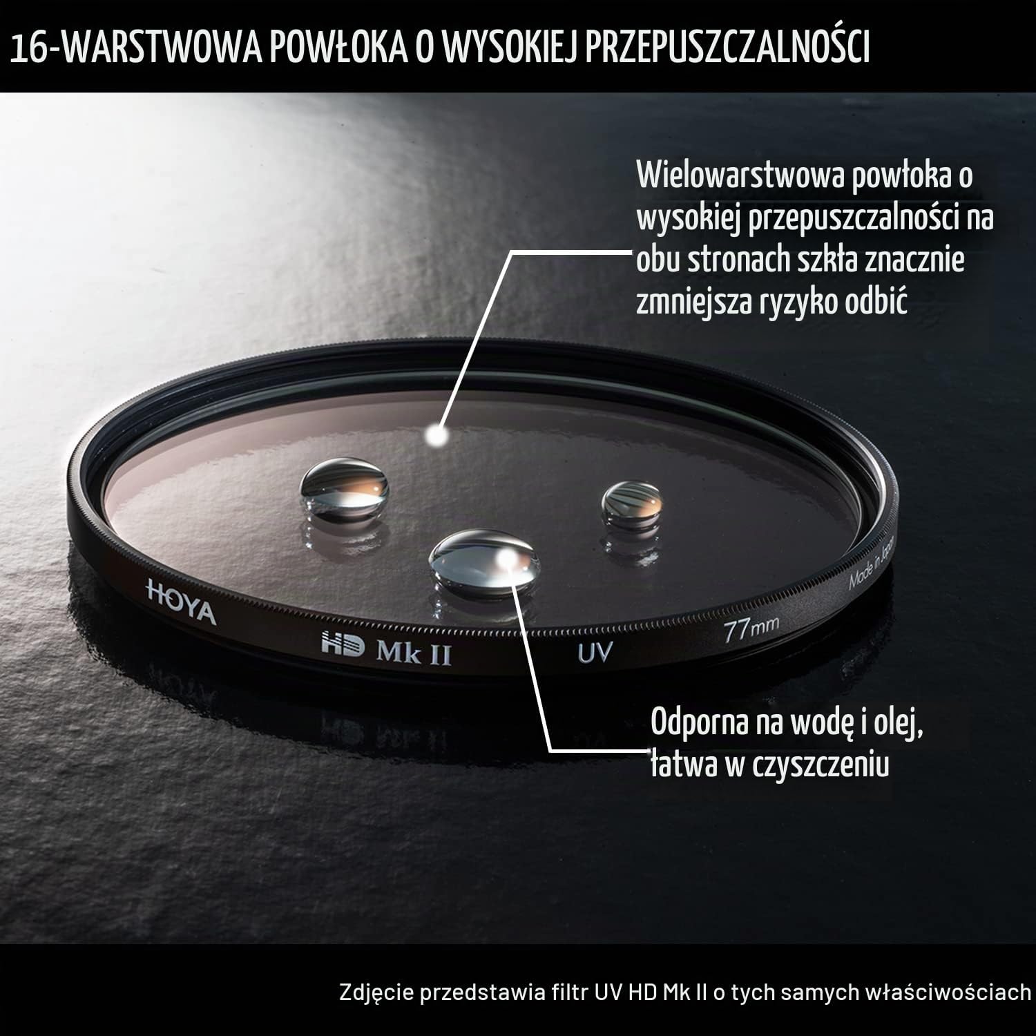 Detalle de Hoya HD MkII Protector 77 mm – filtr ochronny ze szkła optycznego