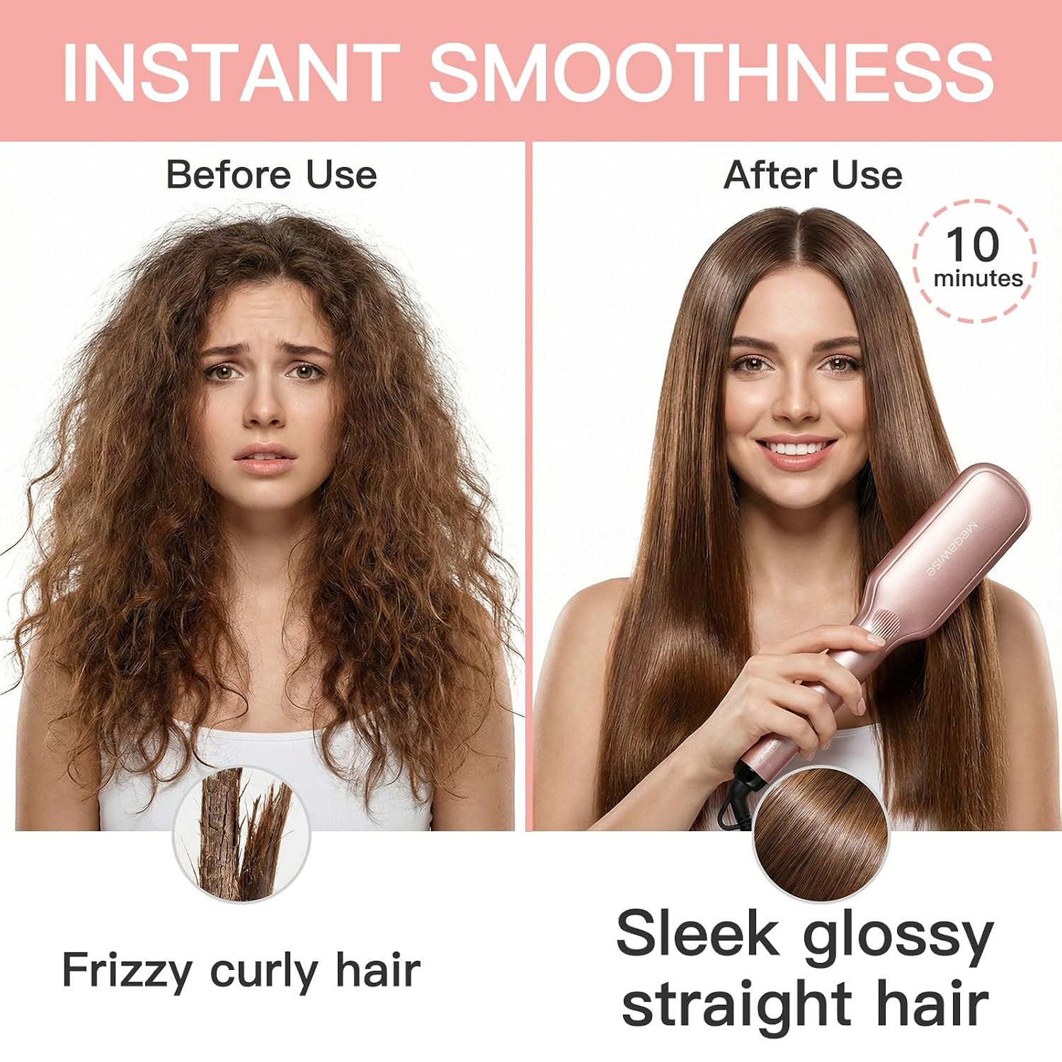 Detalle de MEGAWISE Straightener Brush hair straightener 💇♀