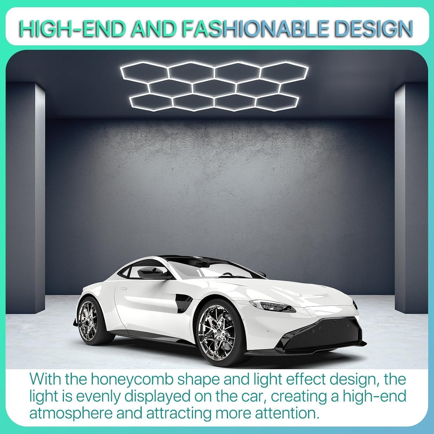 Thumbnail 3 de Widuc dettagli auto luci a LED esagonali bianche (11 pacchetti) da soffitto