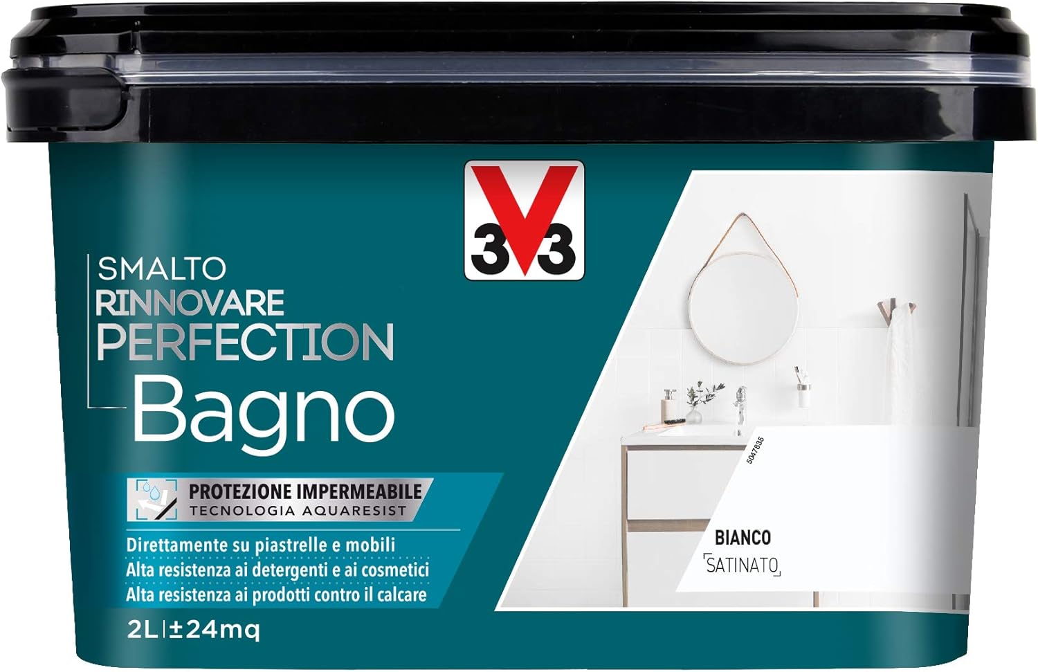 Thumbnail 5 de V33 Smalto Rinnovare Bagno Grigio Tortora 0,75 L