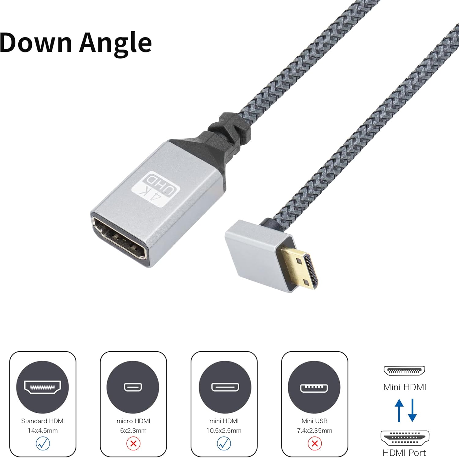 Thumbnail 2 de RIIEYOCA 4K Mini‑HDTV Adapterkabel 20 cm