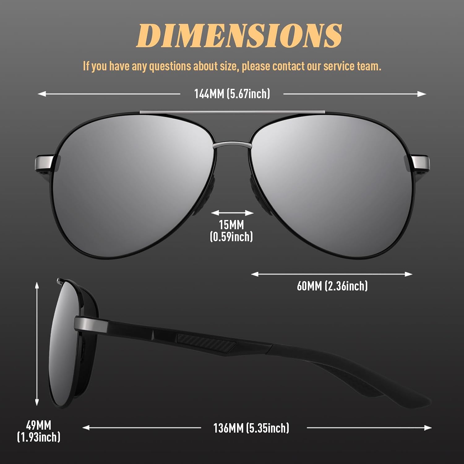 Thumbnail 4 de CGID GA61 gafas piloto Al-Mg UV400