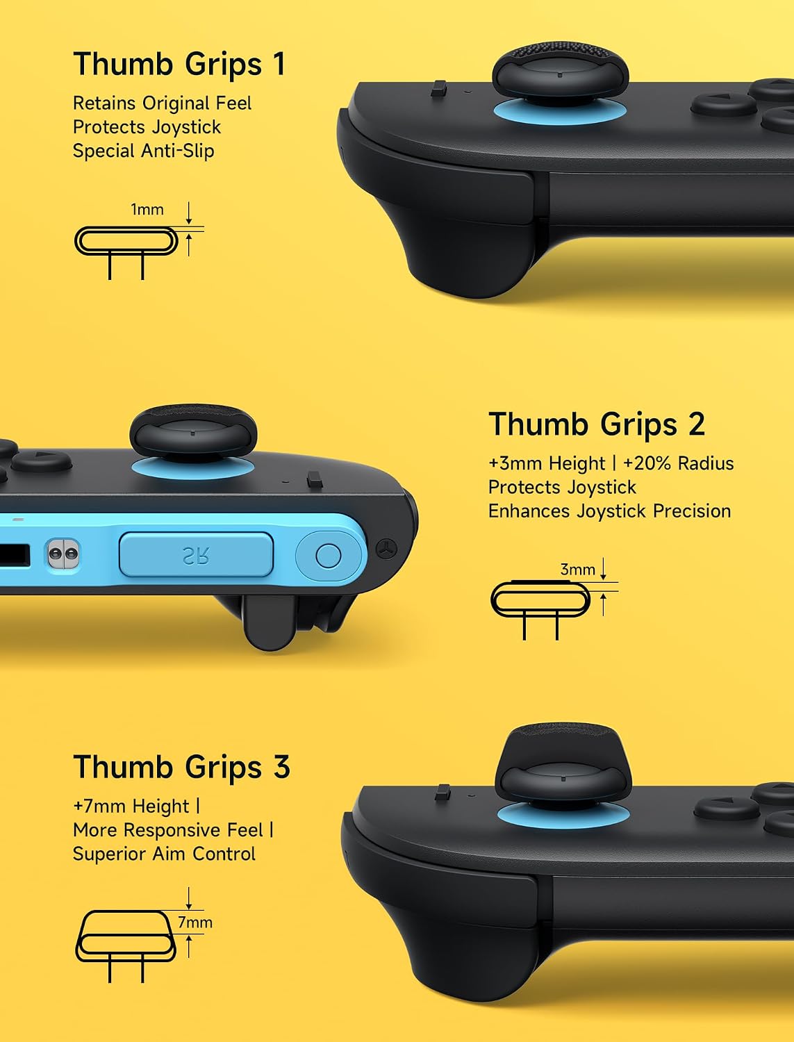 Thumbnail 1 de JSAUX Thumb Grips for Nintendo Switch 2, 6pcs