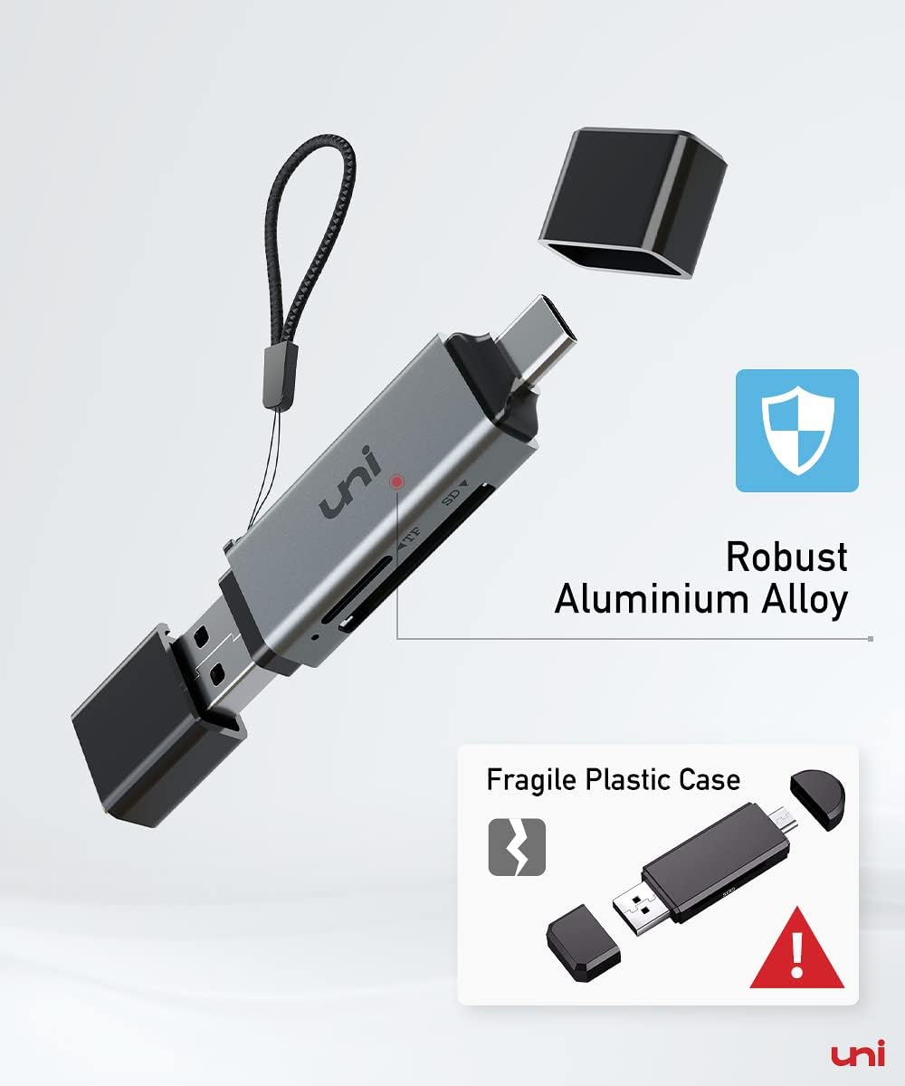 Detalle de uni PIXEL UNICASD01 Dual-Slot USB-C and USB 3.0 SD Card Reader