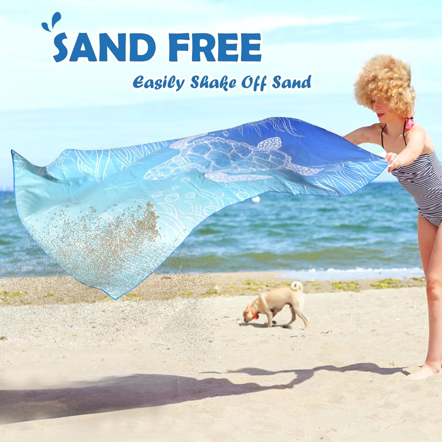 Thumbnail 4 de Anavasi Microfibre Beach Towel (180 x 90 cm) – Extra Large, 1 Pack, Waves Pink
