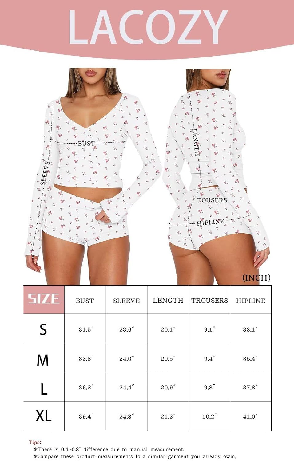 Detalle 2 de LACOZY 2 Piece Womens Pajama Set