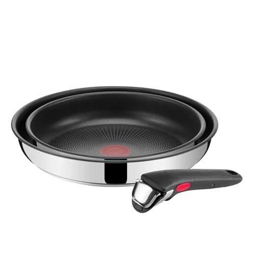 Detalle de Lagostina Ingenio Inox Set Padelle 3 Pz: Antiaderente e Manico Rimovibile