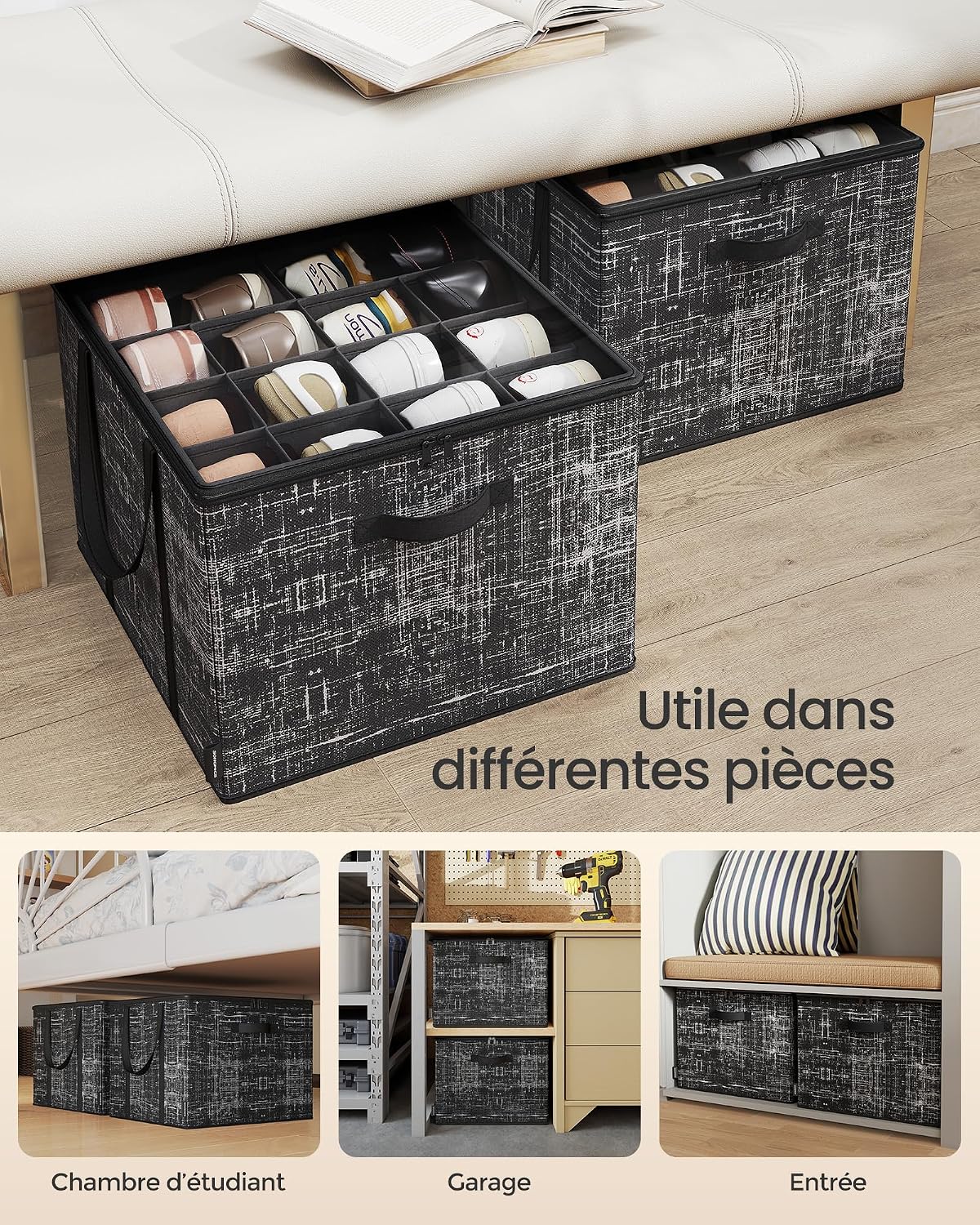 Detalle 2 de Organisateur de chaussures SONGMICS 16 paires