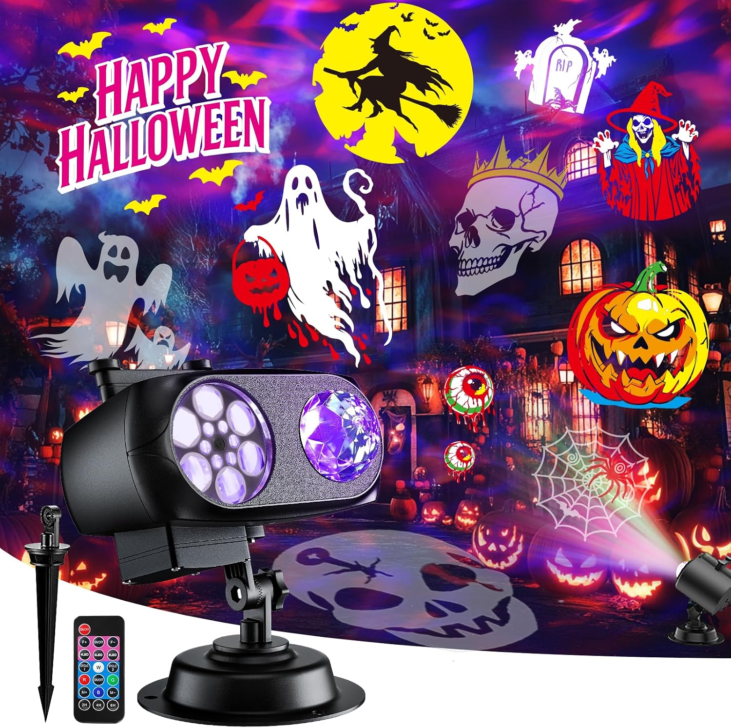 Detalle de FLITI Projector Holiday Light Projector, 8 Patterns, Remote Control