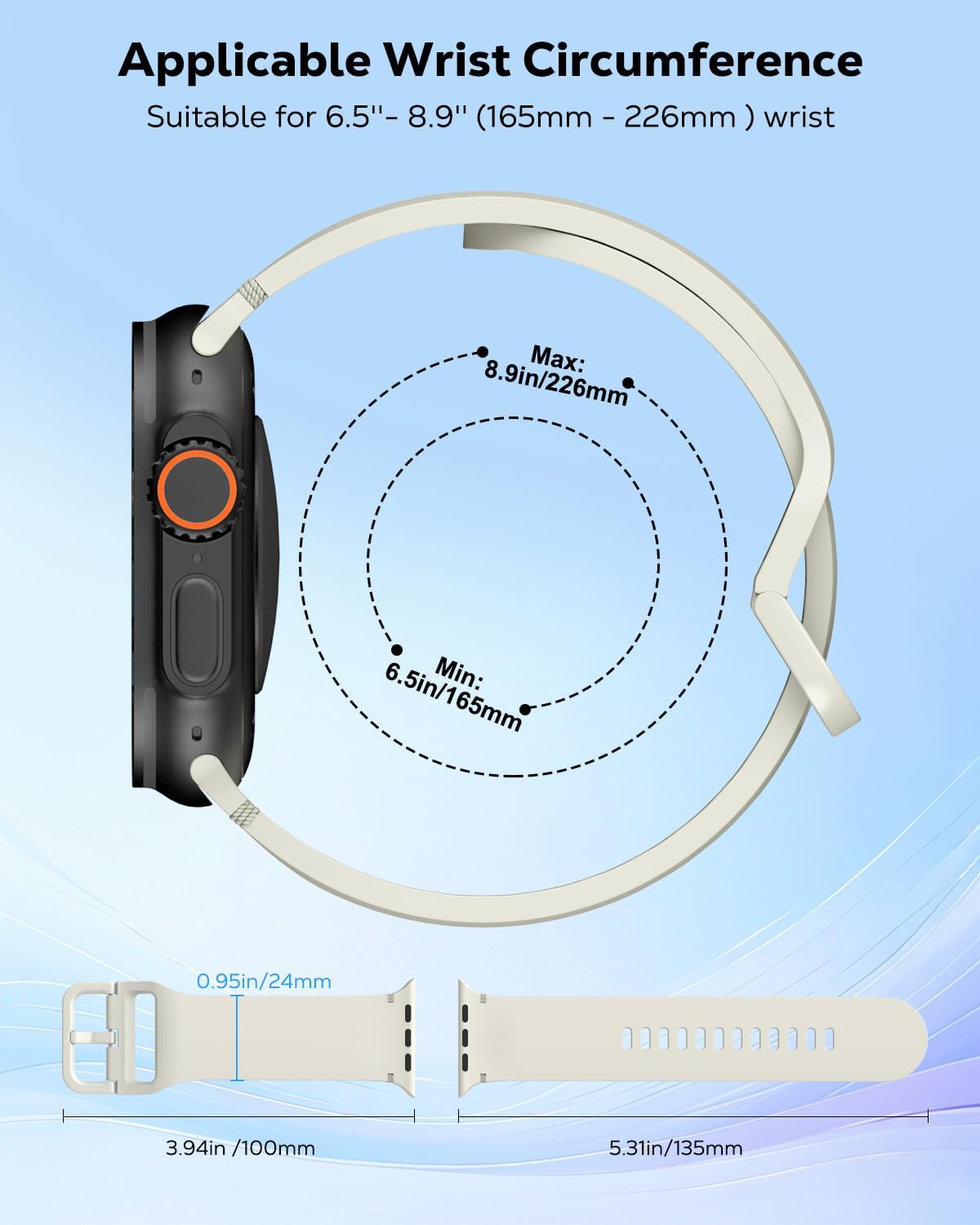Detalle de MoKo Sport Watch Band 49mm breathable silicone