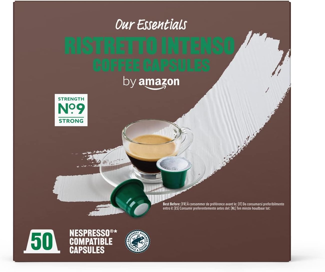 Detalle 2 de Amazon Ristretto Intenso Cápsulas Nespresso ☕, 50 Uds, 2 Paquetes