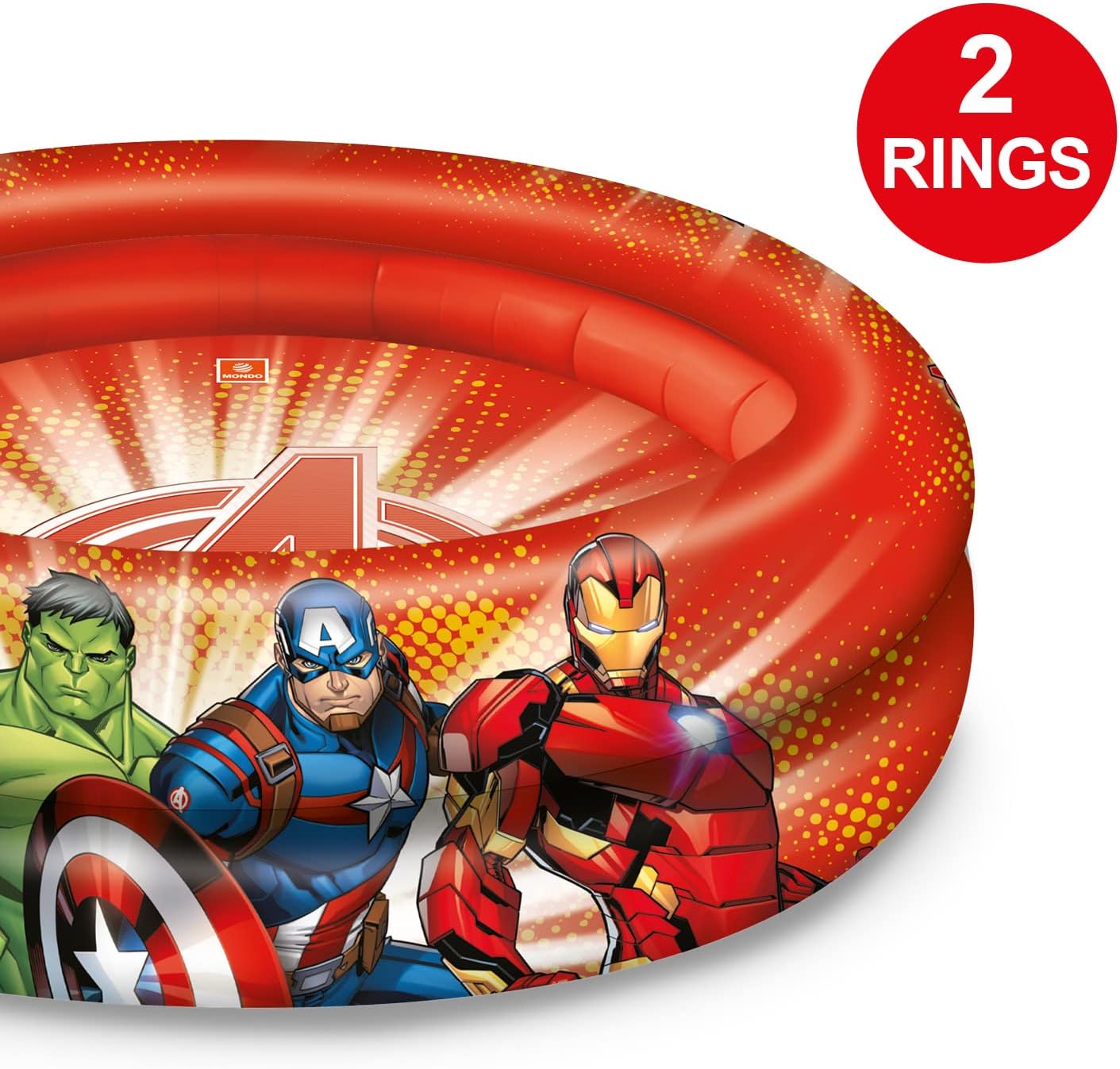 Detalle 2 de Mondo Toys Avengers 2 Rings Pool - Piscina gonfiabile per bambini, diametro 100 cm