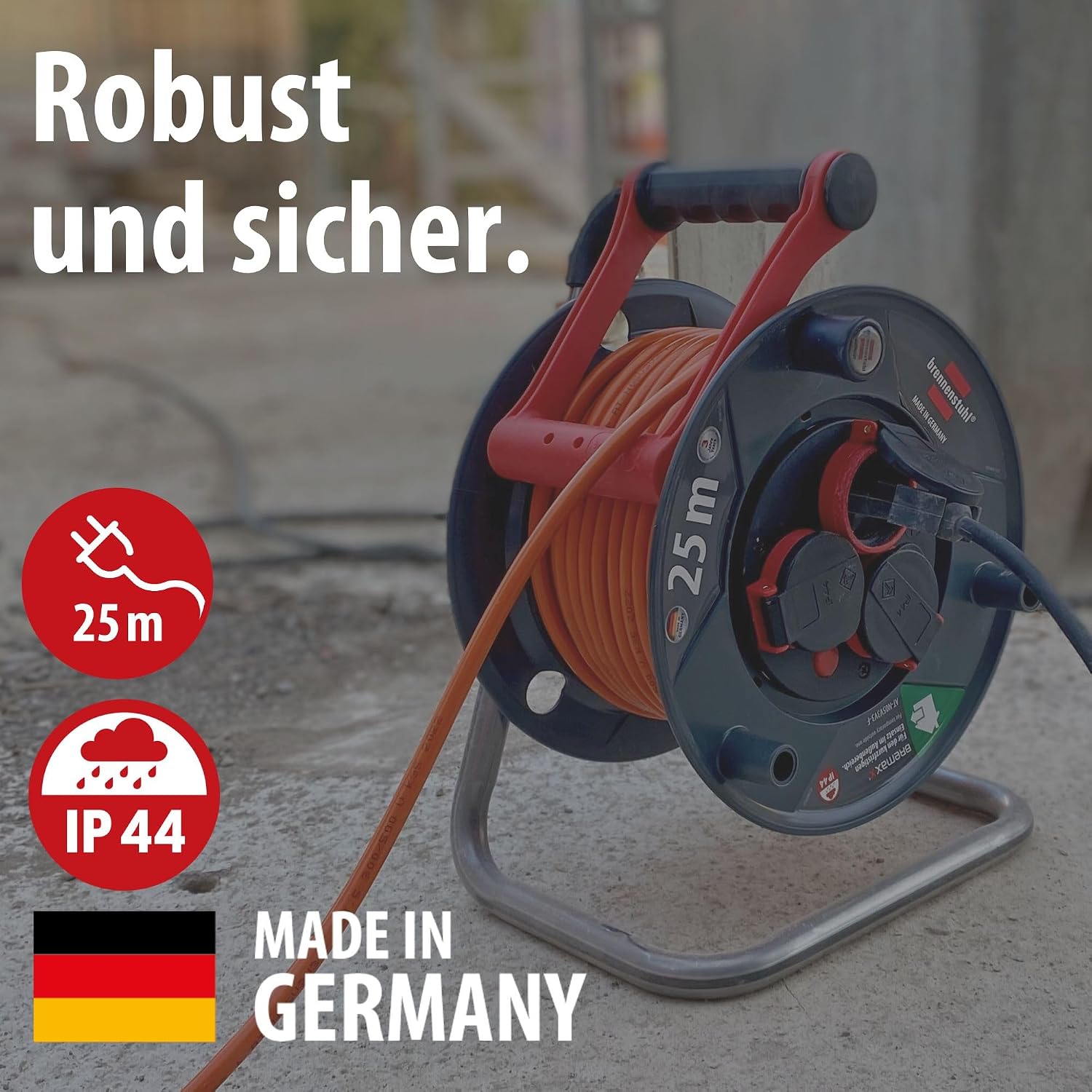 Detalle de Brennenstuhl Garant V2 IP44 Kabeltrommel 25 m Outdoor – zuverlässig und sicher im Freien
