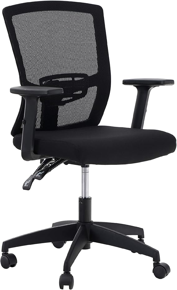Detalle de ALPHA HOME Silla de oficina ergonómica 🪑 - Soporte lumbar ajustable