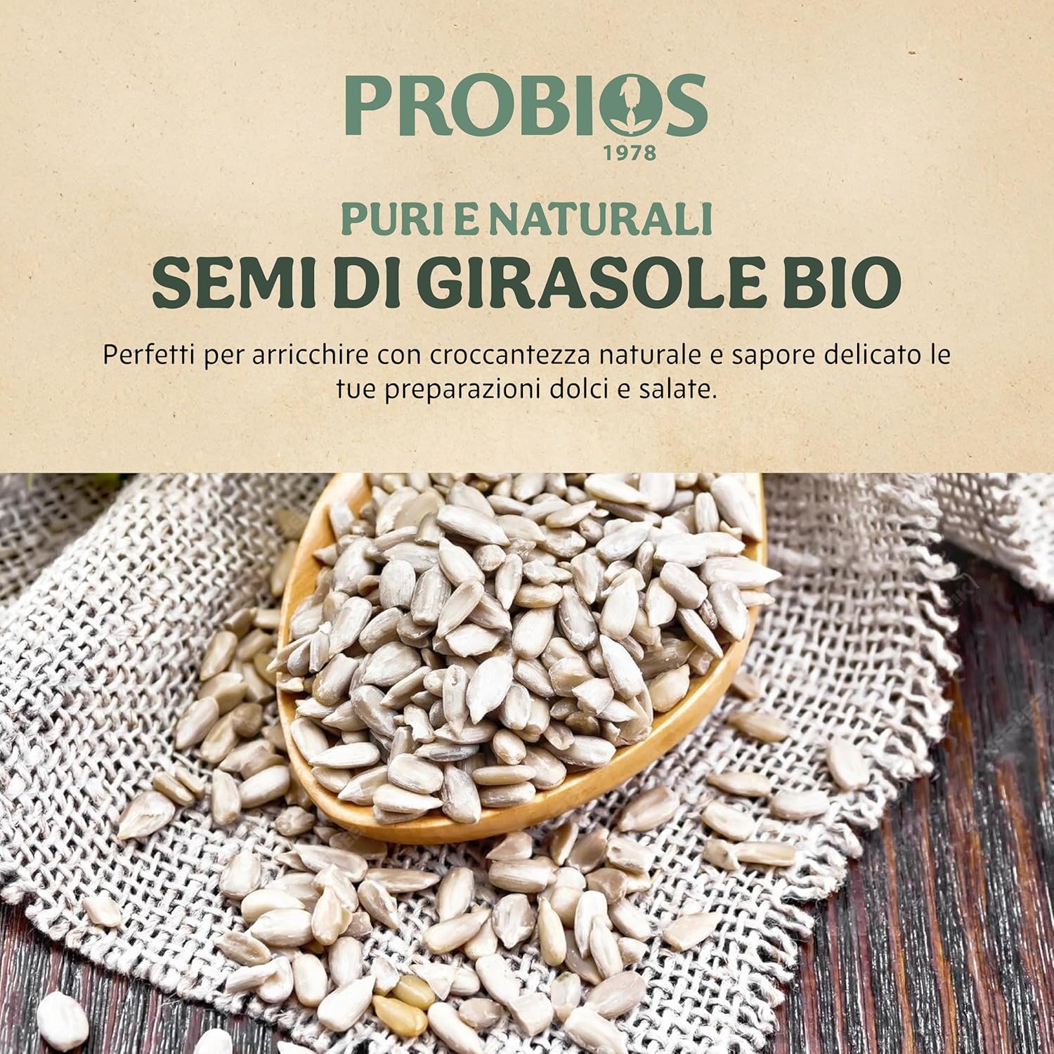 Thumbnail 2 de Probios Semi di girasole biologici da 5 kg: crudi, commestibili e ricchi di fibre
