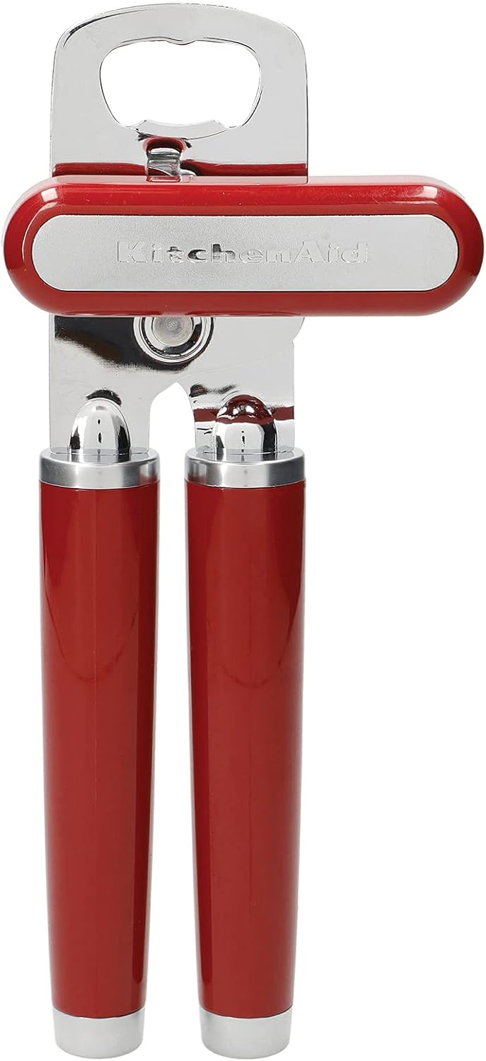 Detalle de KitchenAid KAG199OHERE blikopener met roestvrijstalen snijblad, Empire Red