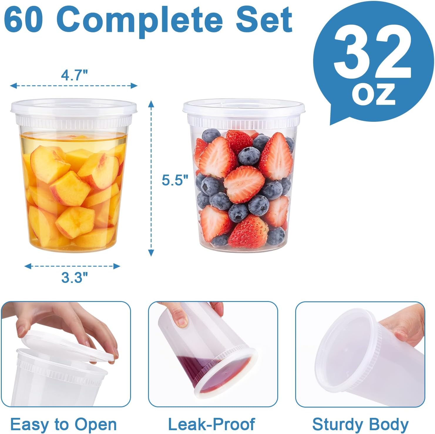Detalle 2 de Lamosi deli containers 32 oz