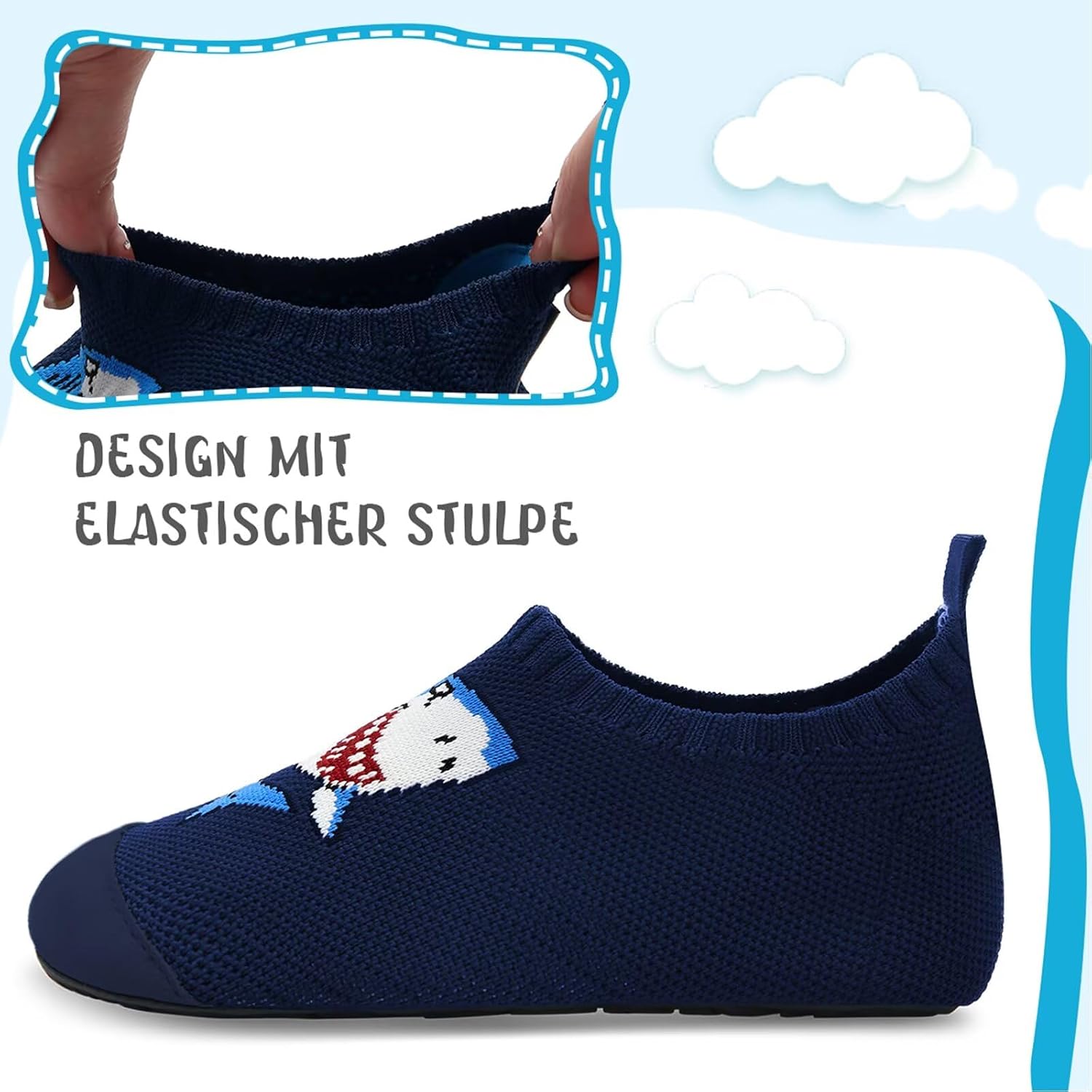 Detalle de Kyopp Hausschuhe für Kinder – atmungsaktive, rutschfeste Barfußschuhe zum Laufenlernen