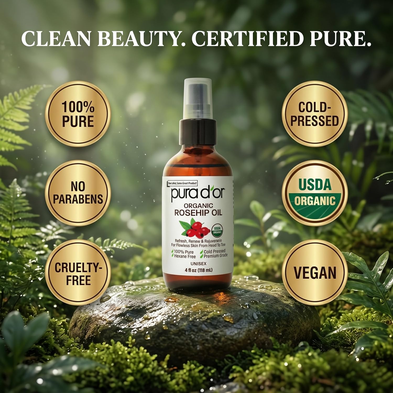 Thumbnail 4 de PURA D'OR Rosehip Seed Oil 4 oz