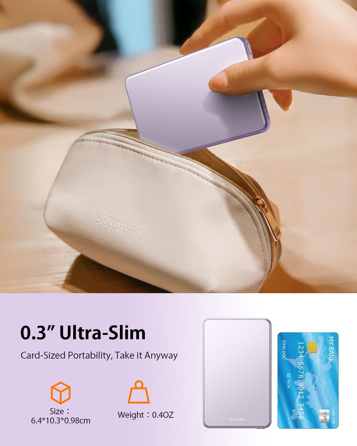 Detalle 2 de ULiXWH MagS-1 Magnetic Power Bank, 5000mAh, 0.3-Inch Alloy Design