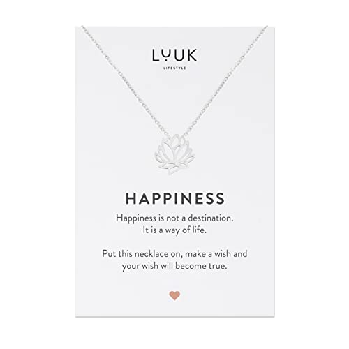 Detalle de LUUK LIFESTYLE collar loto acero 50 cm