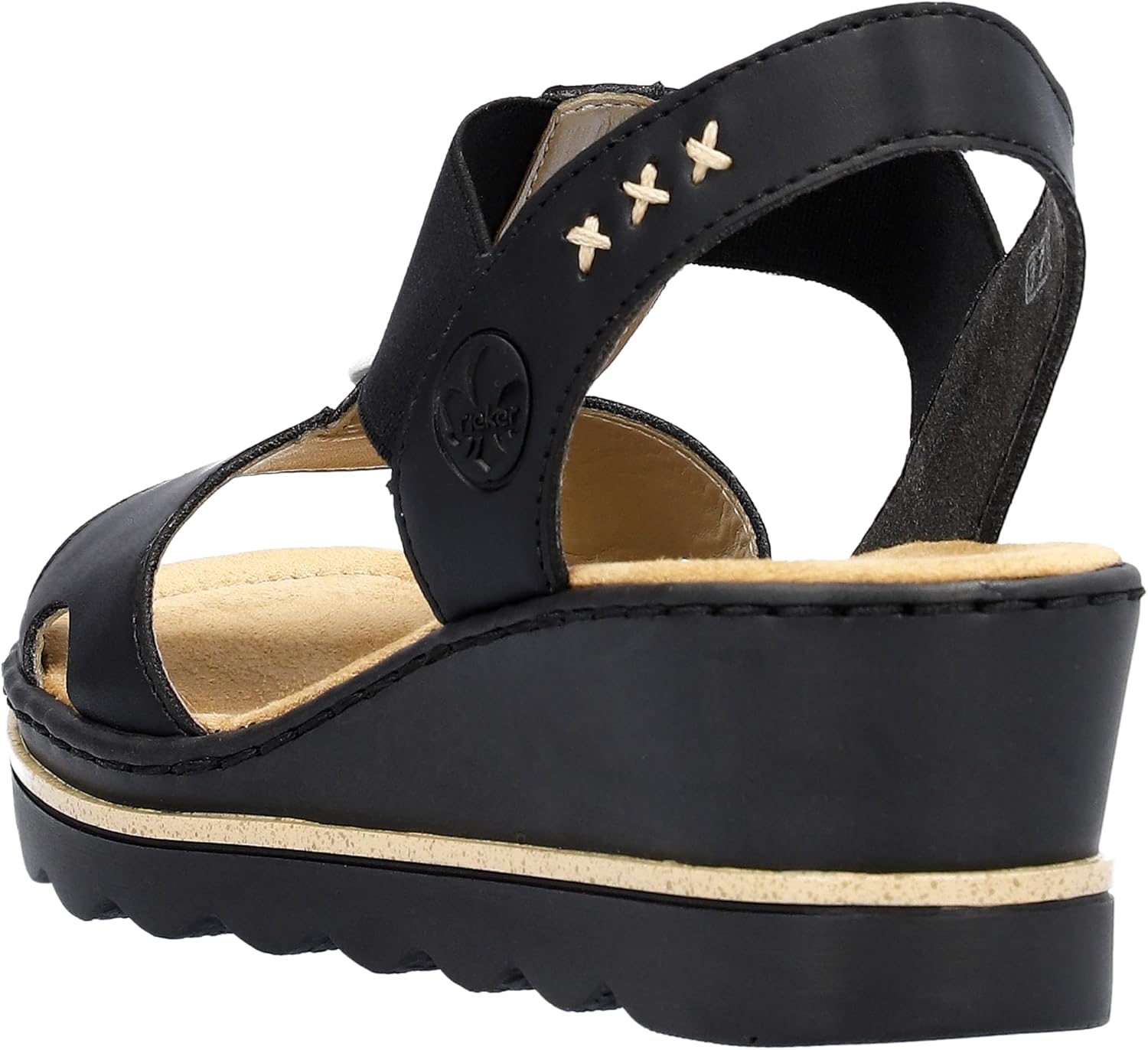 Detalle de Rieker Damen 67498 Sandale – bequeme Sandalette für den Sommer
