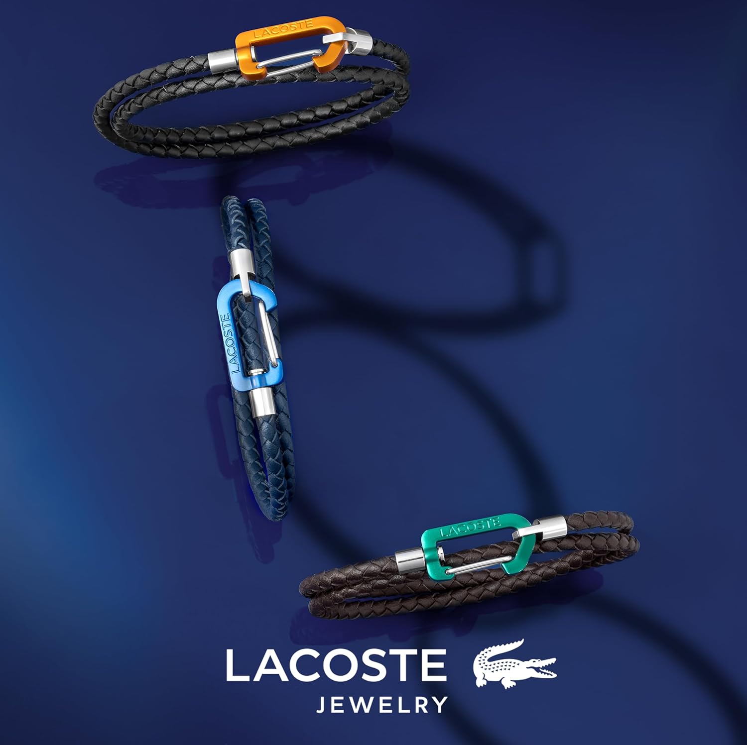 Thumbnail 3 de Bracelet Lacoste en cuir double tour pour homme « MATT » avec fermoir mousqueton