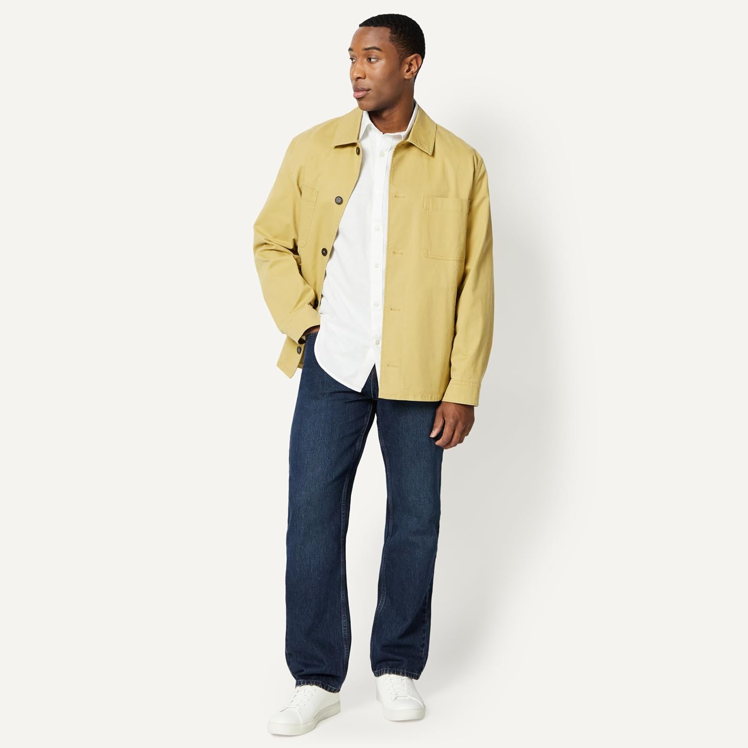 Detalle de Amazon Essentials Herren Kurzärmliges Regular-Fit-Leinenhemd