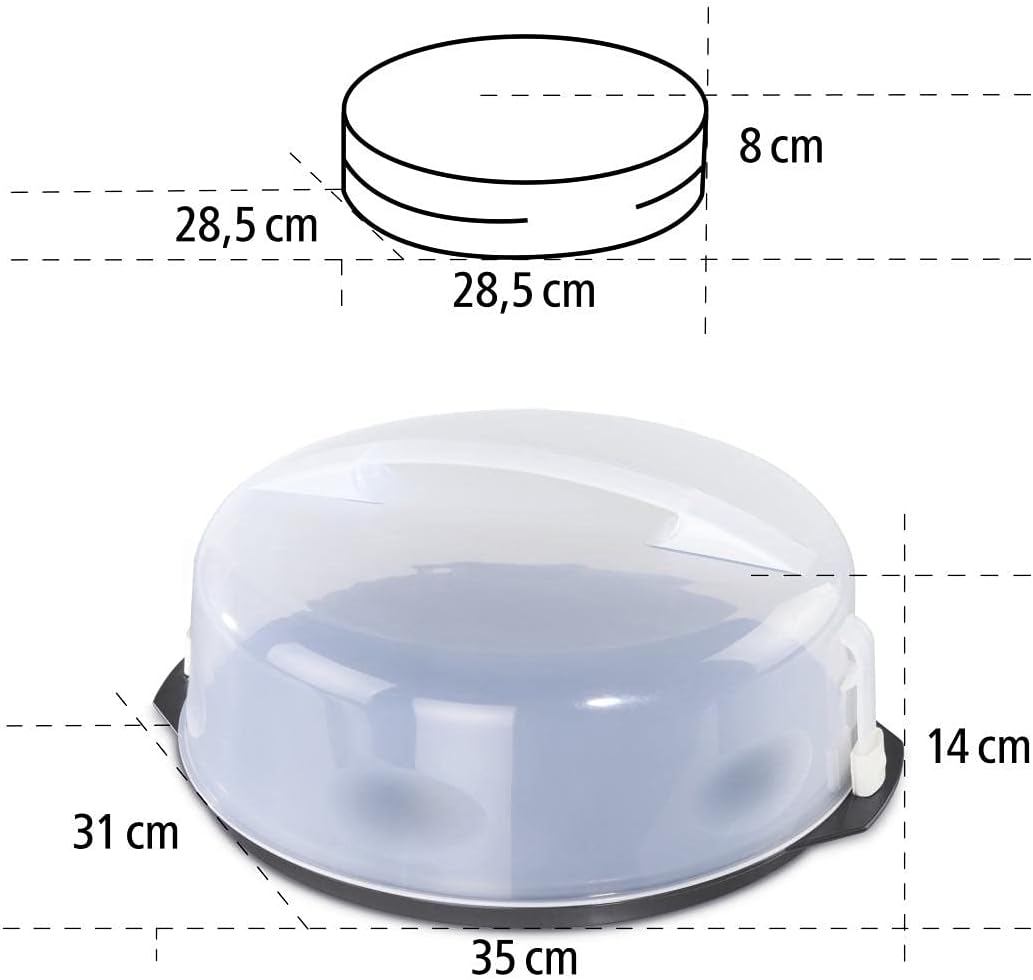 Thumbnail 4 de Xavax runde Kuchen-Transportbox mit Deckel – Kuchenbehälter mit 31,5 cm Durchmesser und Portionseinteilung