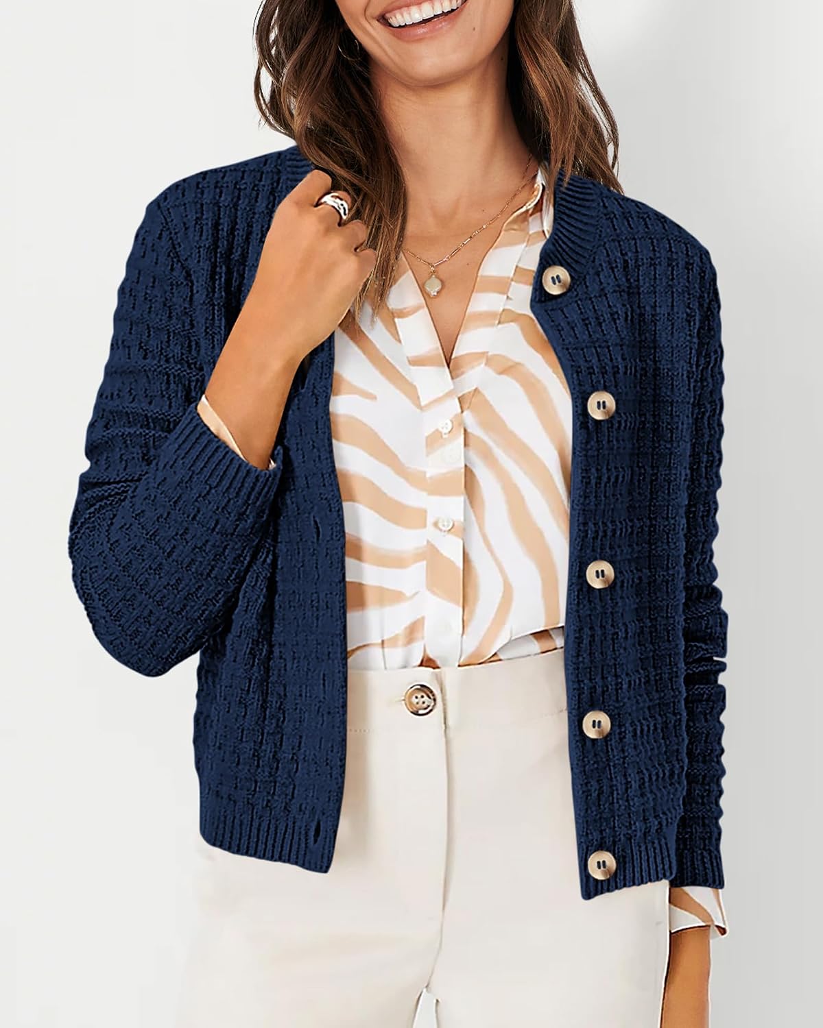 Detalle 2 de PRETTYGARDEN Knit Cardigan Sweater S