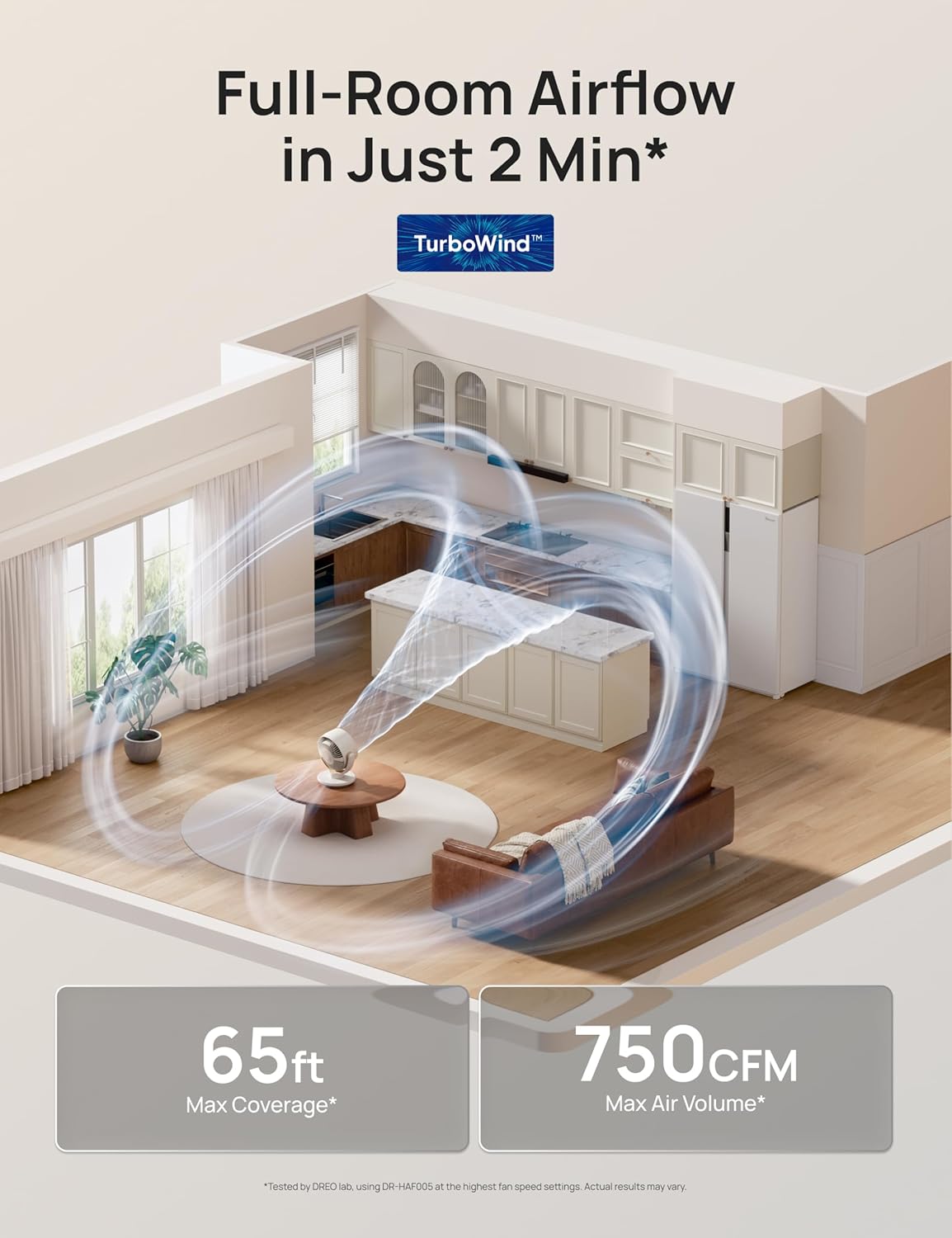 Detalle de Dreo Fan for Bedroom Desk Air Circulator with Remote, 11-Inch Table Fan (4 Speeds, 90° Oscillation, 8H Timer)