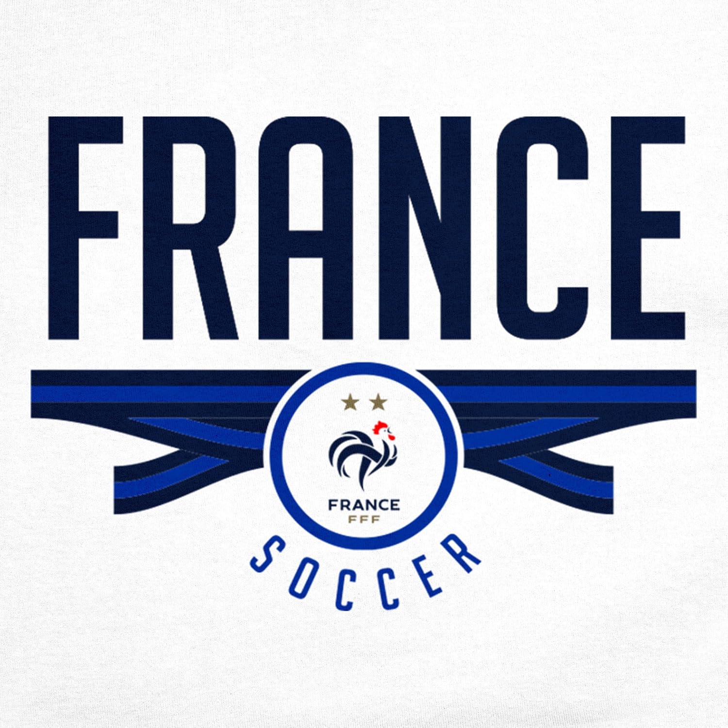 Detalle 2 de Icon Sports Officially Licensed France Football Federation Soccer Cotton T-Shirt (Unisex Adult)