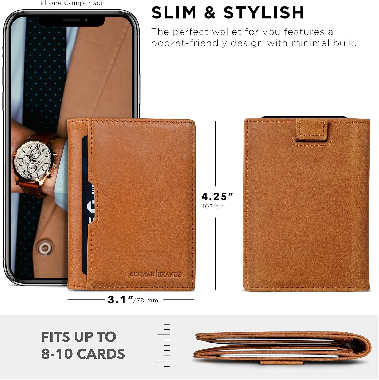 Detalle de SERMAN BRANDS Men's Leather Wallet