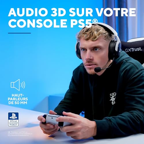 Thumbnail 3 de GXTrust Forta Casque sans Fil avec Licence Officielle PlayStation 5 – Noir/Blanc
