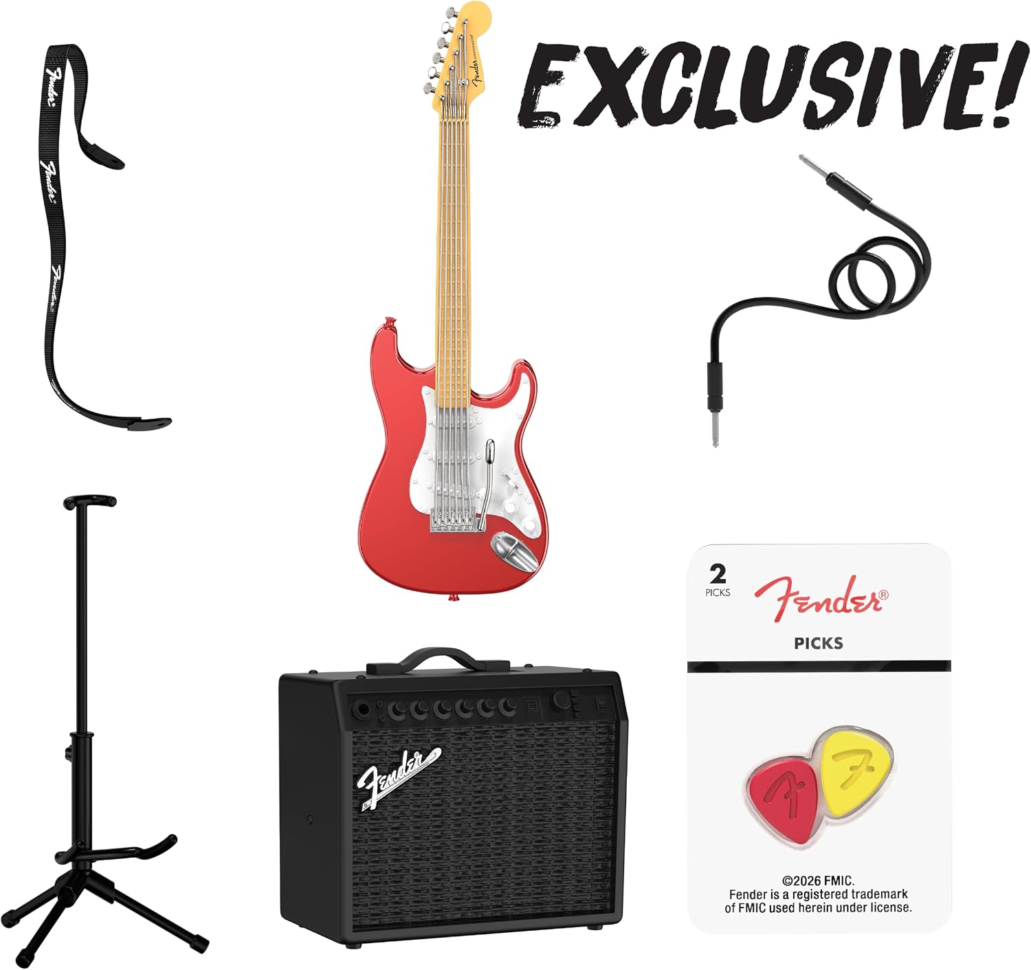 Detalle de MGA's Miniverse Real Music Record Shop Set with Fender Guitar and 30+ Pieces
