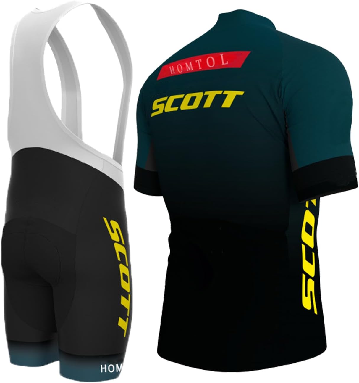 Detalle 2 de HOMTOL Herren Fahrradbekleidung Kurzarm MTB Radsportanzüge mit 3D-Gel-Polster-Shorts