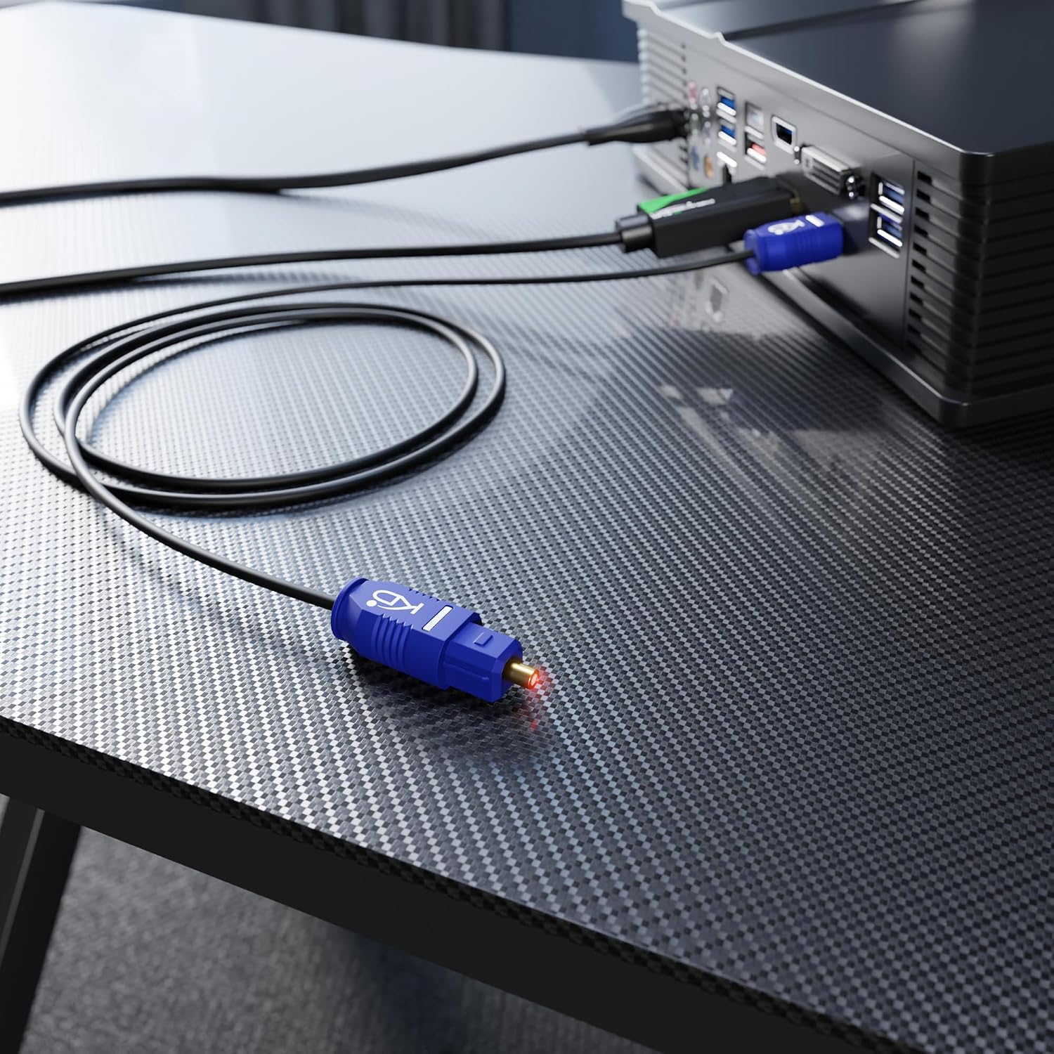 Thumbnail 3 de KabelDirekt Toslink Kabel, schmal, 10 m – optisches Audiokabel (2 mm Durchmesser, Glasfaserkabel) für Soundbar, TV, Konsole