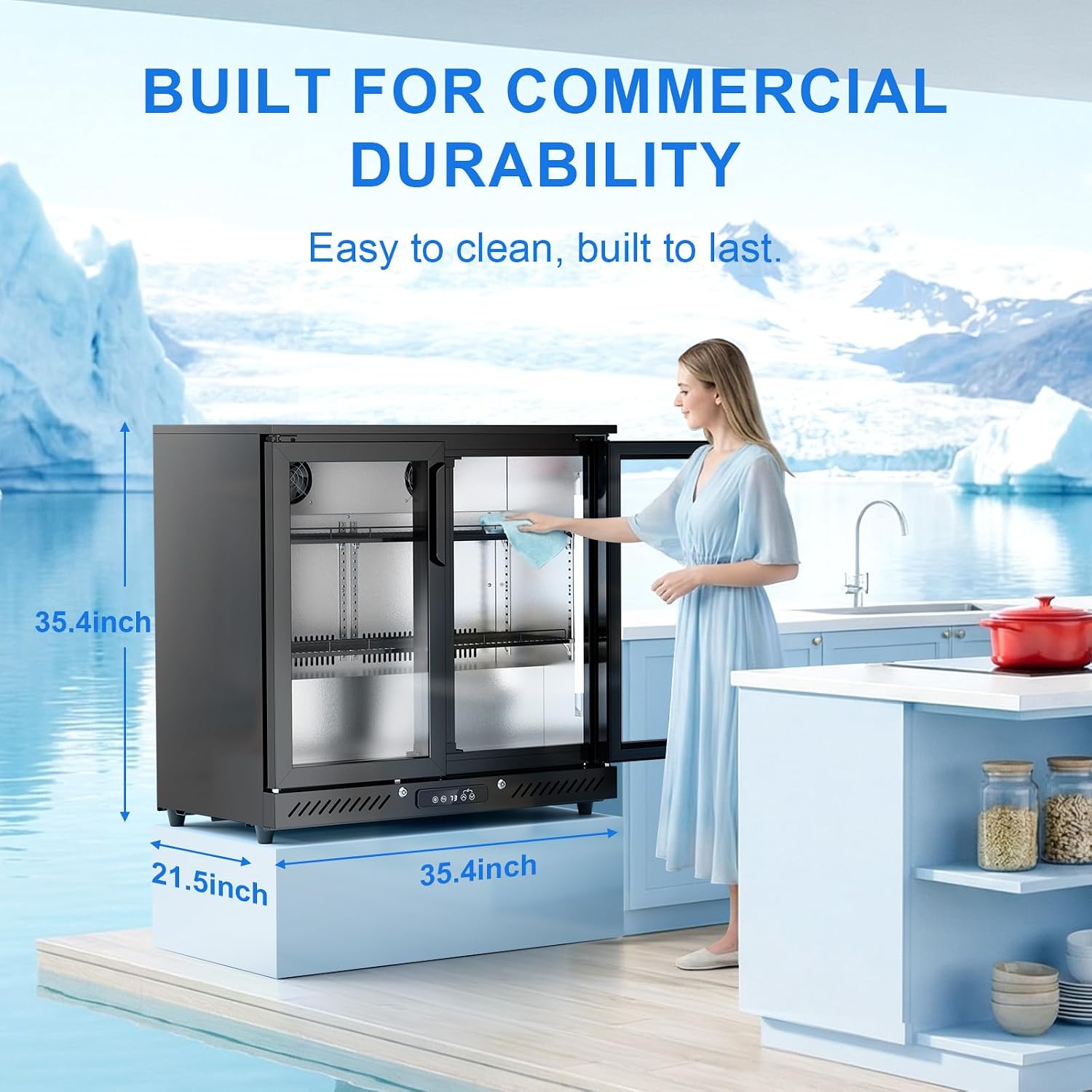 Thumbnail 1 de Antarctic Star BTC-210FC Beverage Refrigerator, 6.5 Cu. Ft. Glass Doors