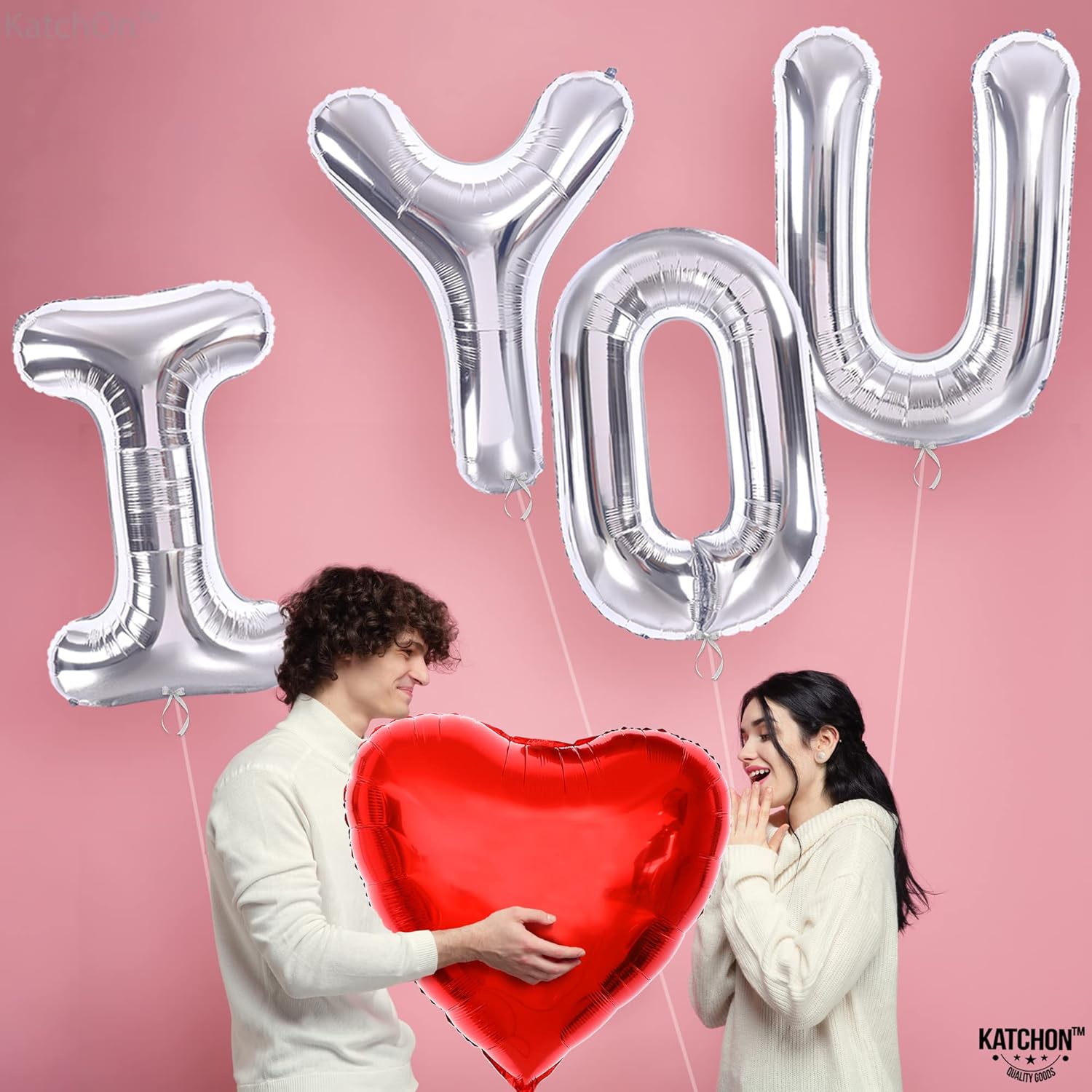 Thumbnail 2 de KatchOn Huge Silver I Love You 40 Inch 🎈