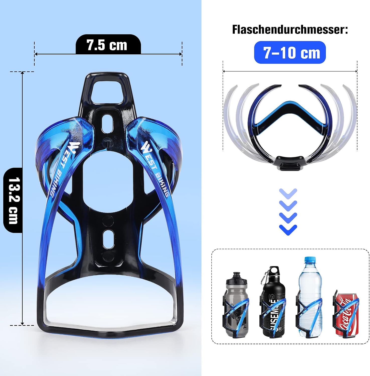 Detalle de Flaschenhalter Fahrrad – Verbesserte Version, unzerbrechlich, leicht & farbenfroh