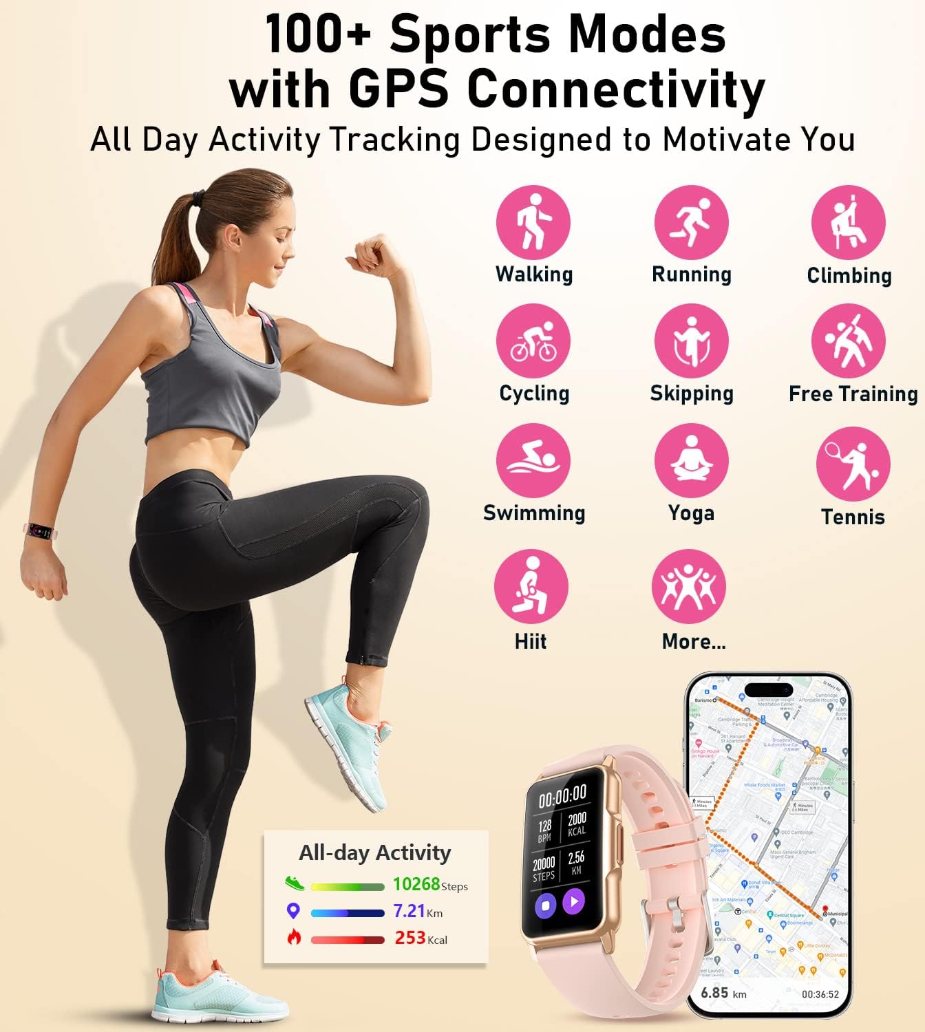 Detalle 1 de Fitness Tracker Smartwatch with 115 Sports Modes