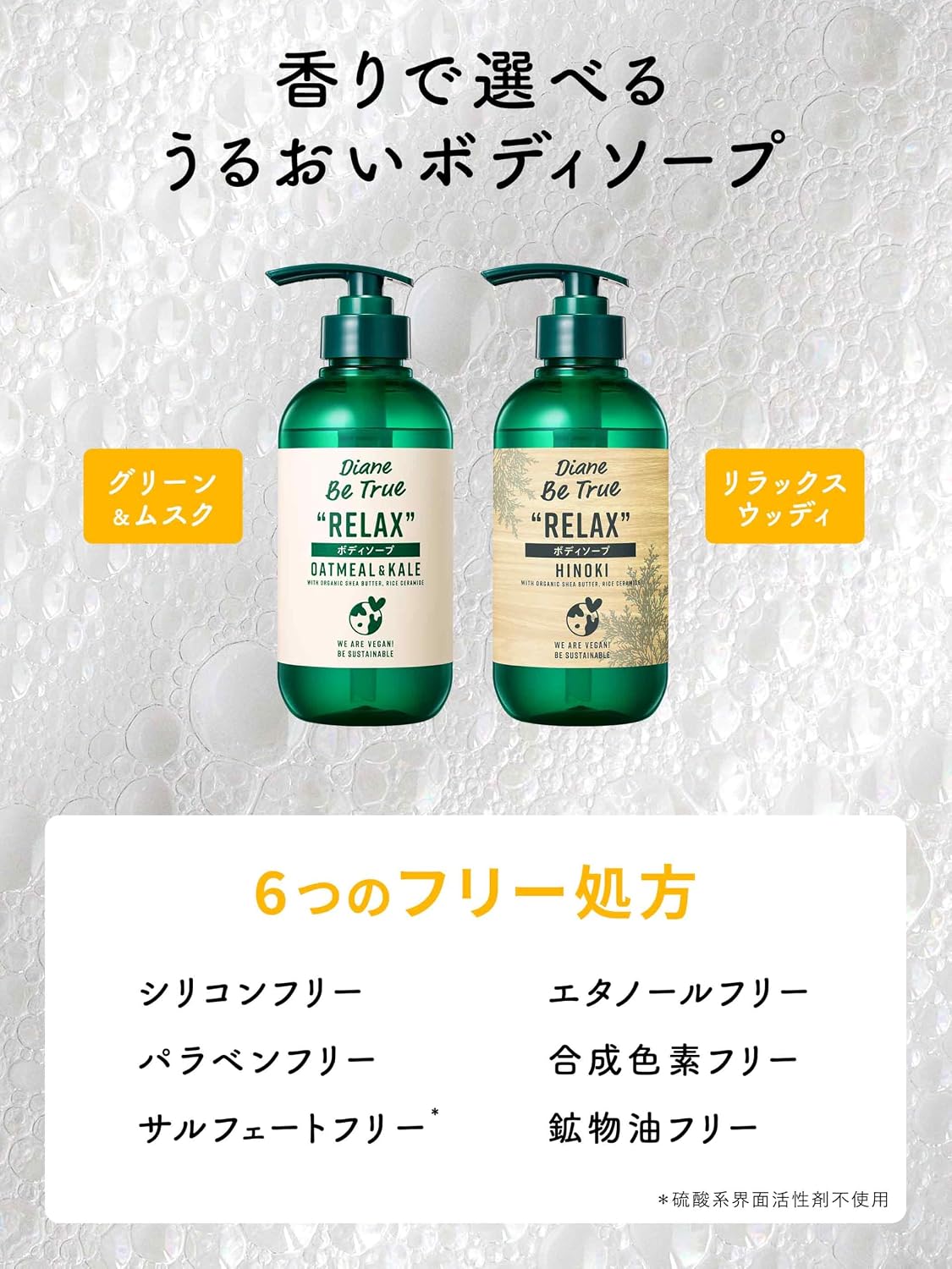 Detalle de DIANE BE TRUE ボディソープ リラックス リッチモイスチャー 400ml ヒノキの香り