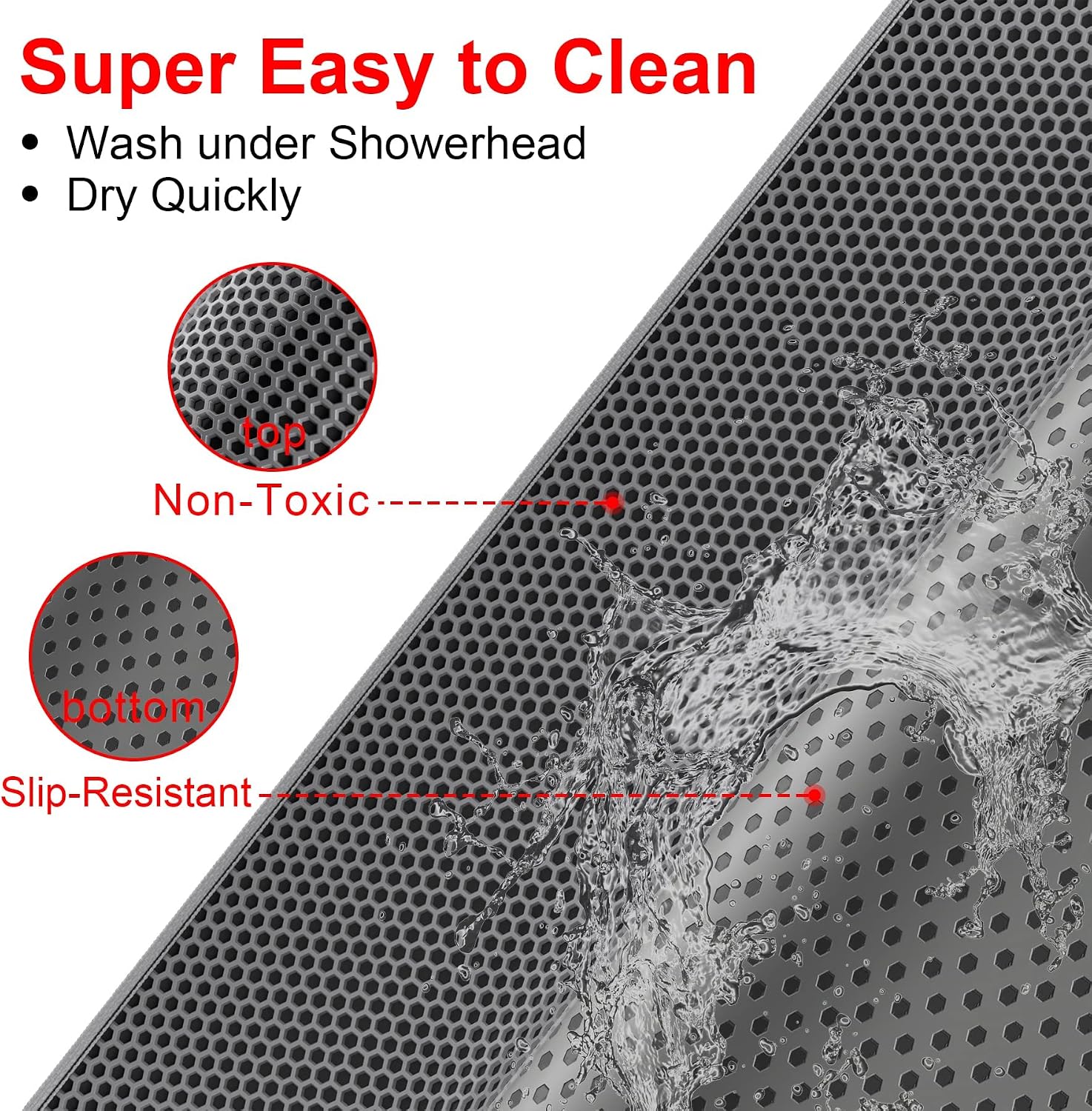 Thumbnail 6 de Waretary 36x30in /90 x 76 cm -Grey Cat Litter Mat, Double-Layer EVA