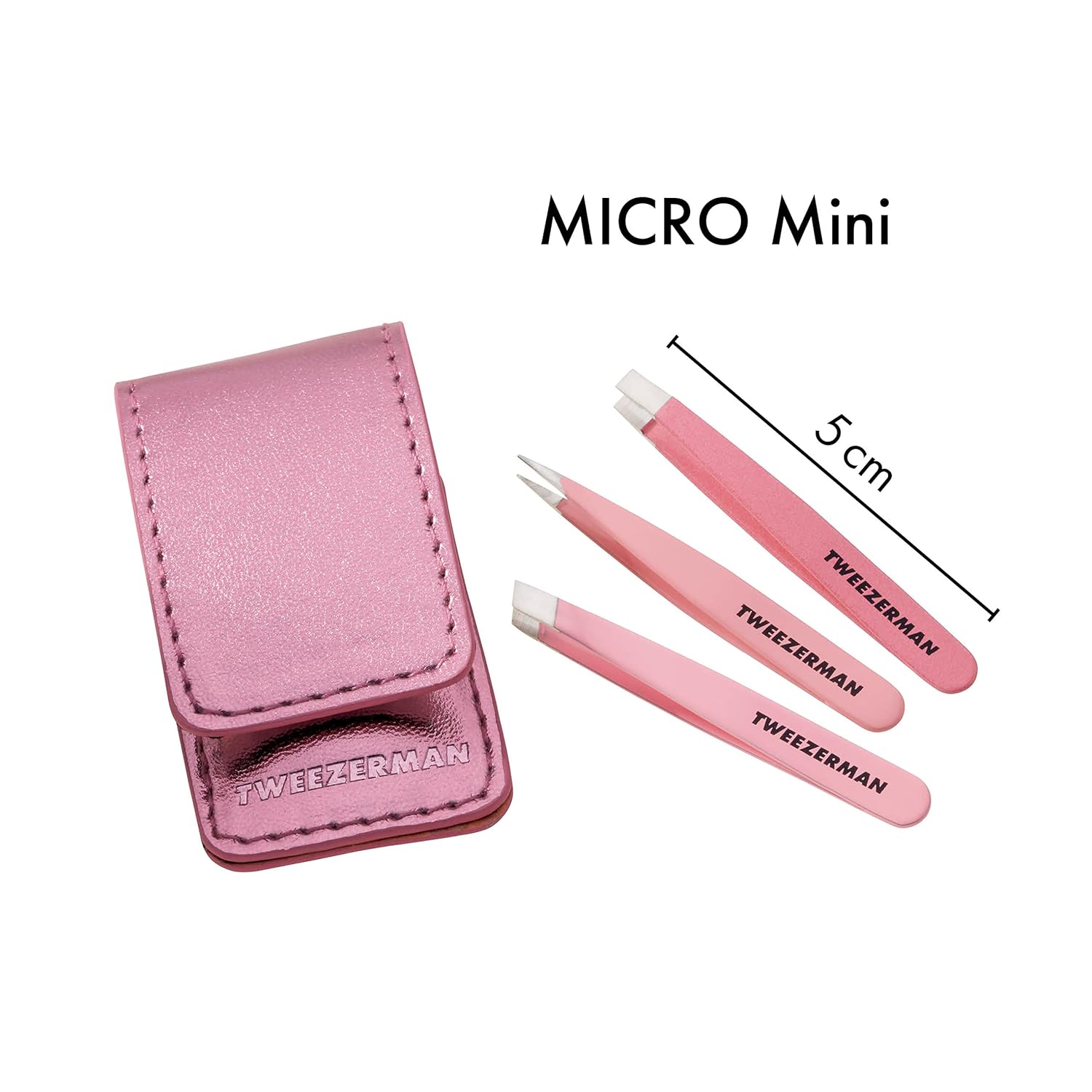 Thumbnail 6 de TWEEZERMAN Micro Mini Pinzetten Set (3-teilig) fürs Augenbrauenzupfen in Reisegröße – Pink