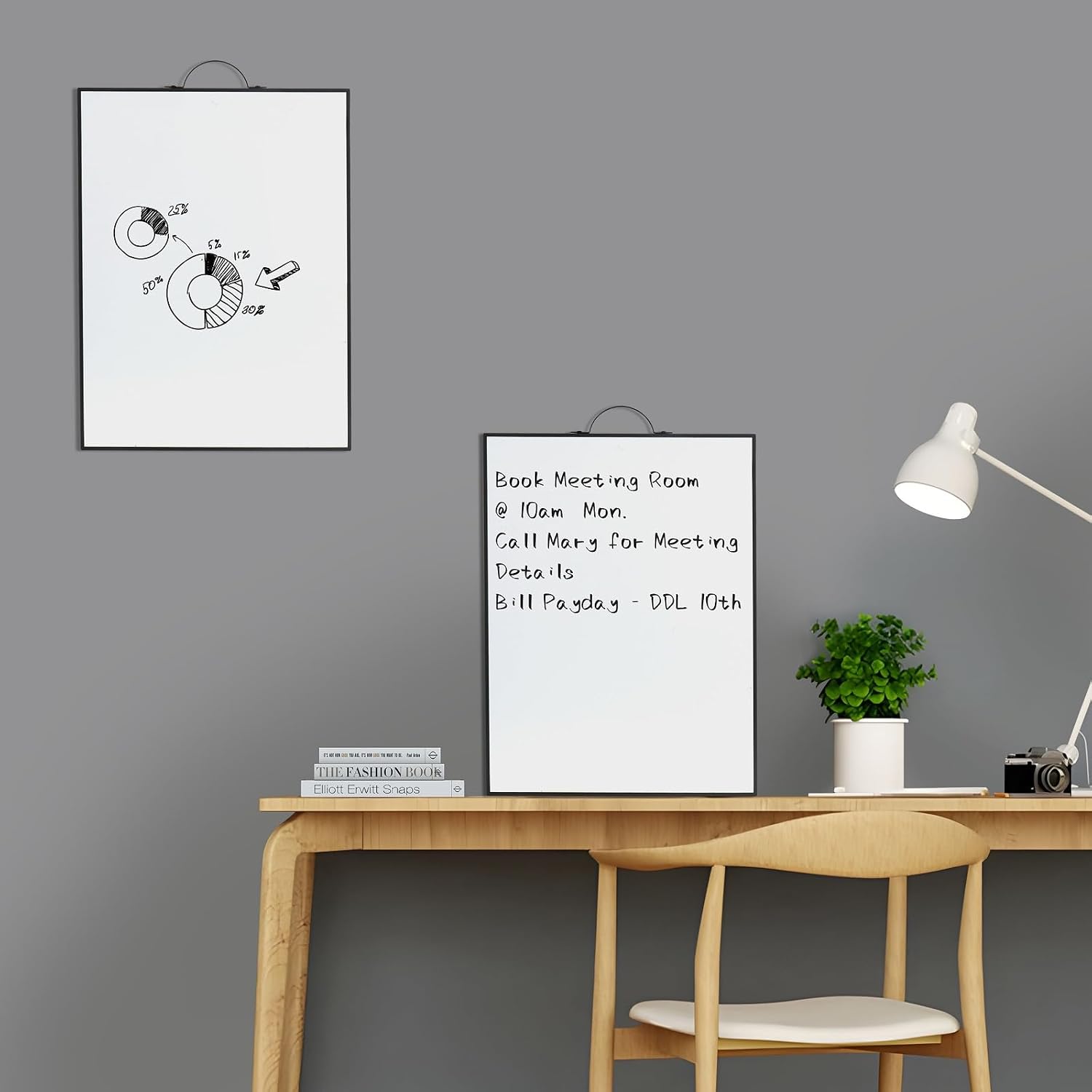 Thumbnail 3 de ANLIOTE Small Hanging Whiteboard 40 x 30 cm