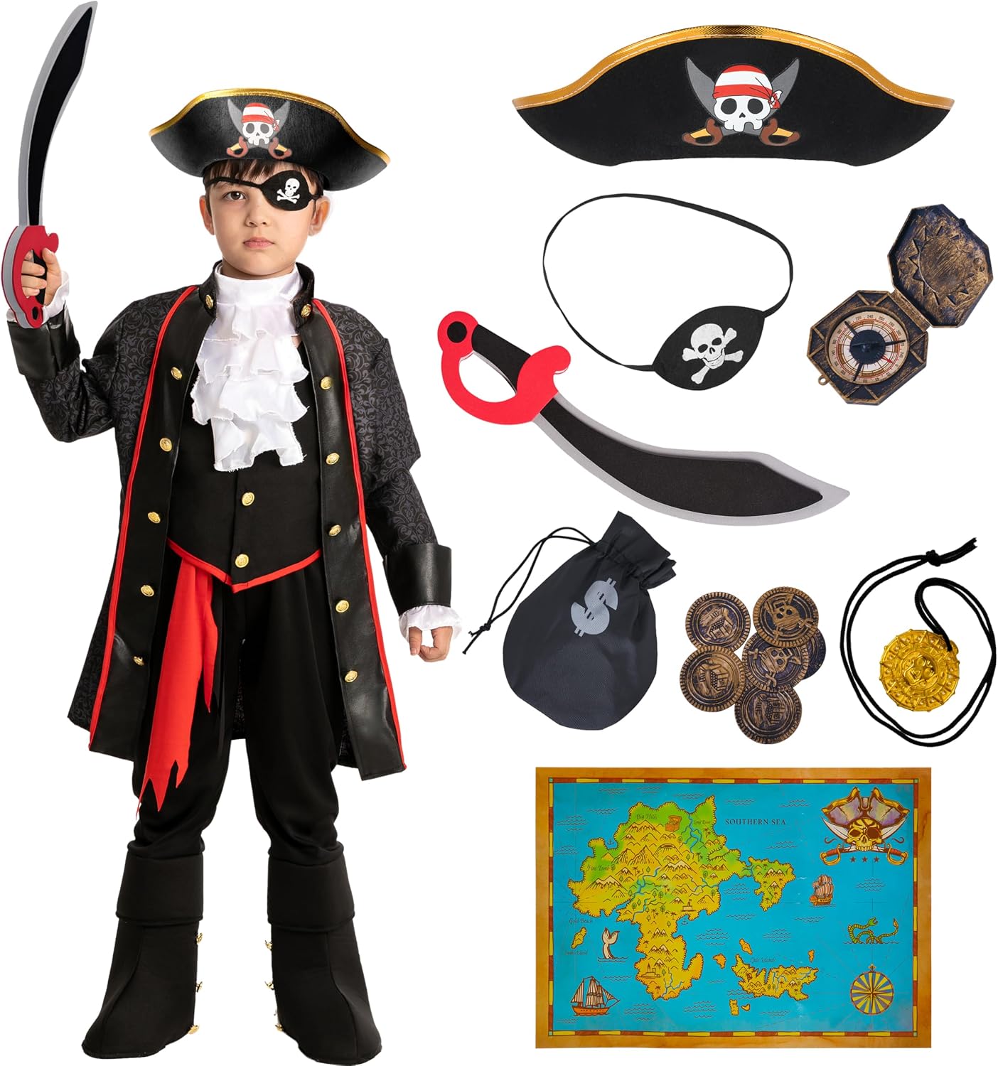 Detalle de Spooktacular Creations Piratenkostüm 5–7 Jahre 🎭