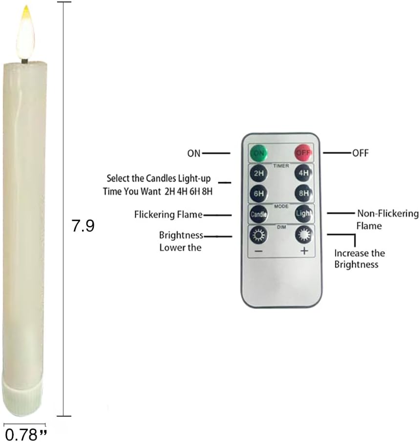 Detalle de Houdlee Flameless Taper Candles, Plastic