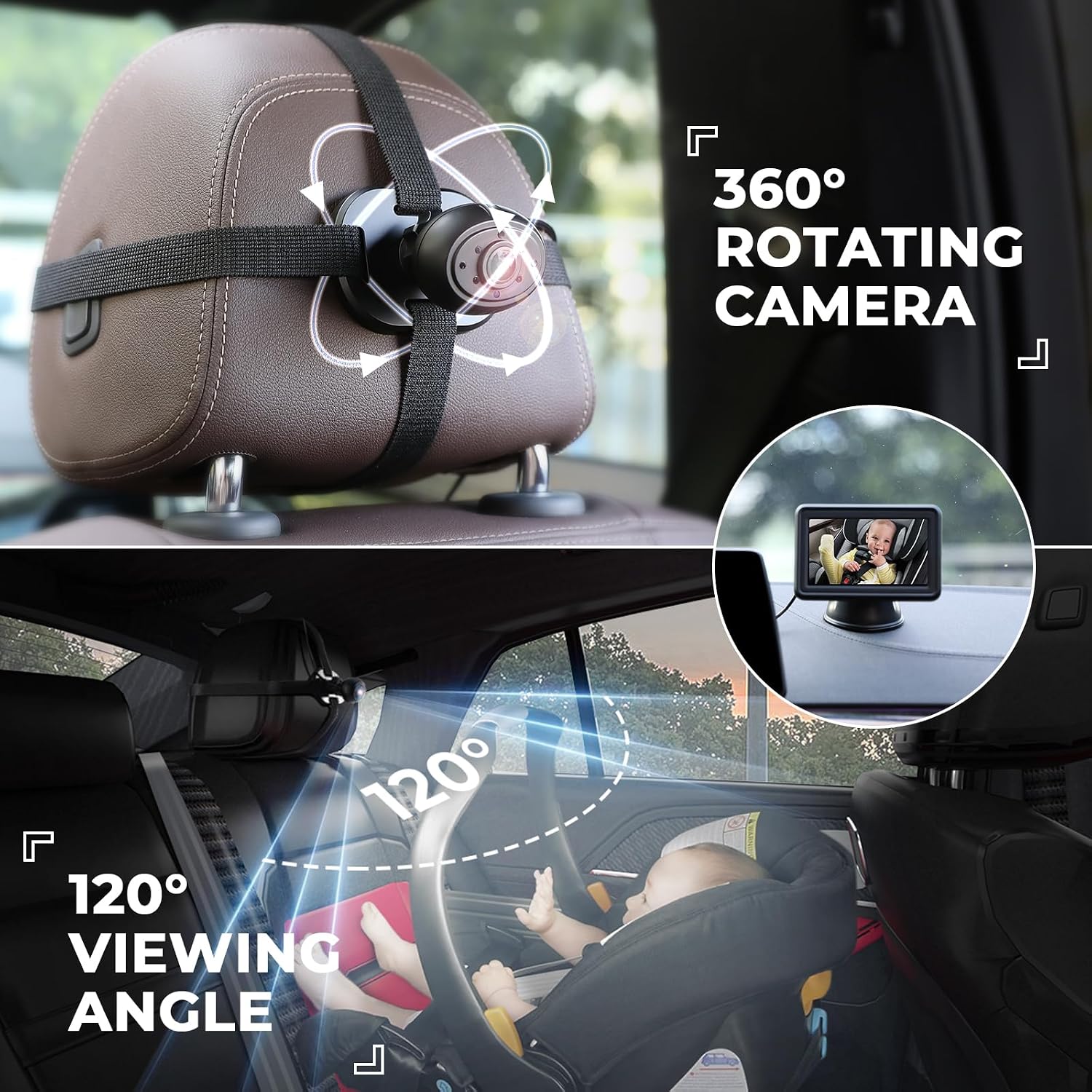 Thumbnail 5 de GEARCELL Baby Car Camera HD 1080P 4.3" display