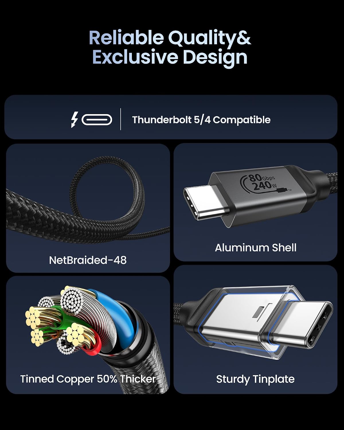 Thumbnail 4 de Silkland USB4 V2.0 80Gbps para Thunderbolt 5 1 m